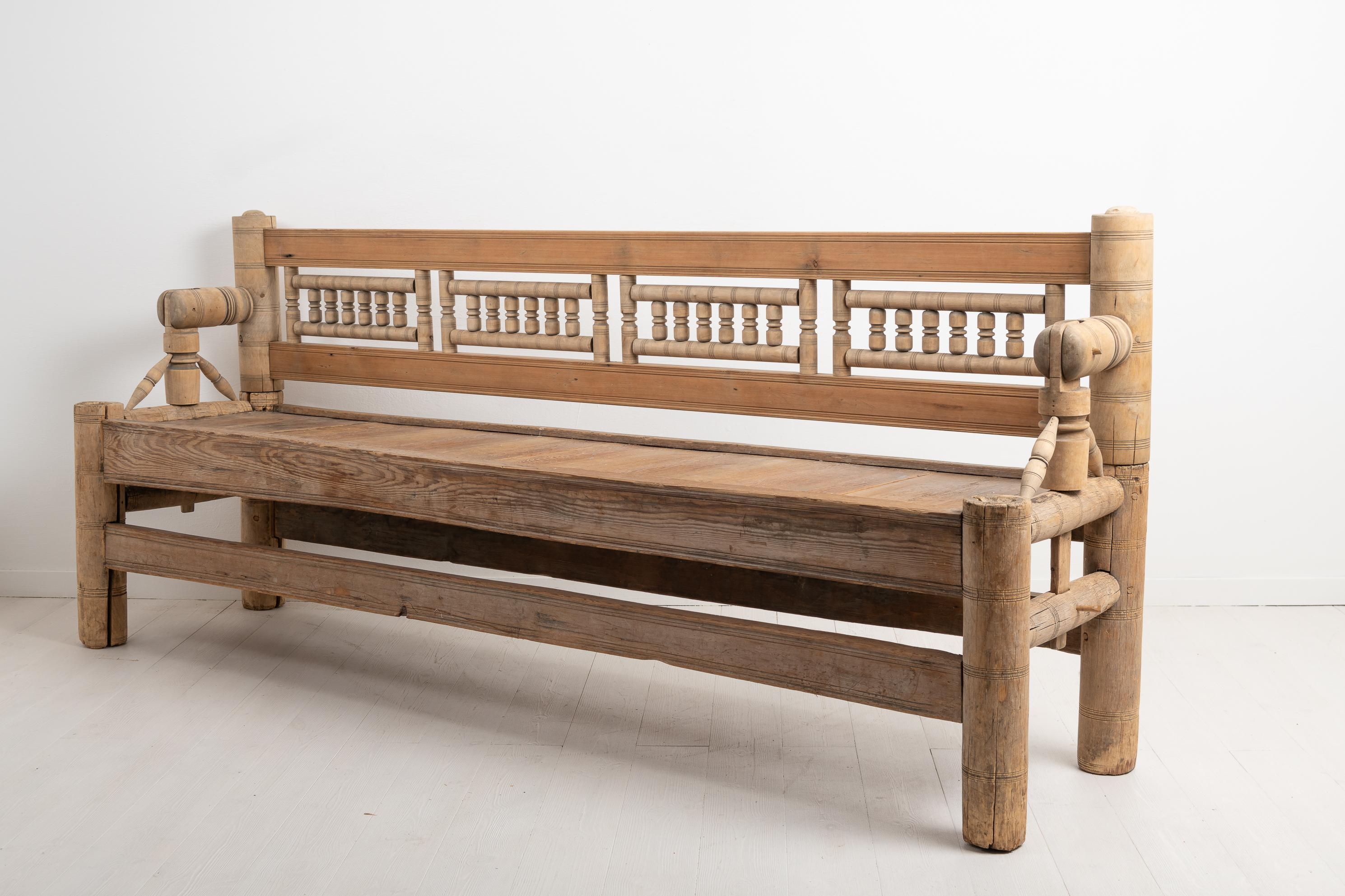 Country Mid 18th Century Swedish Pine Bench For Sale