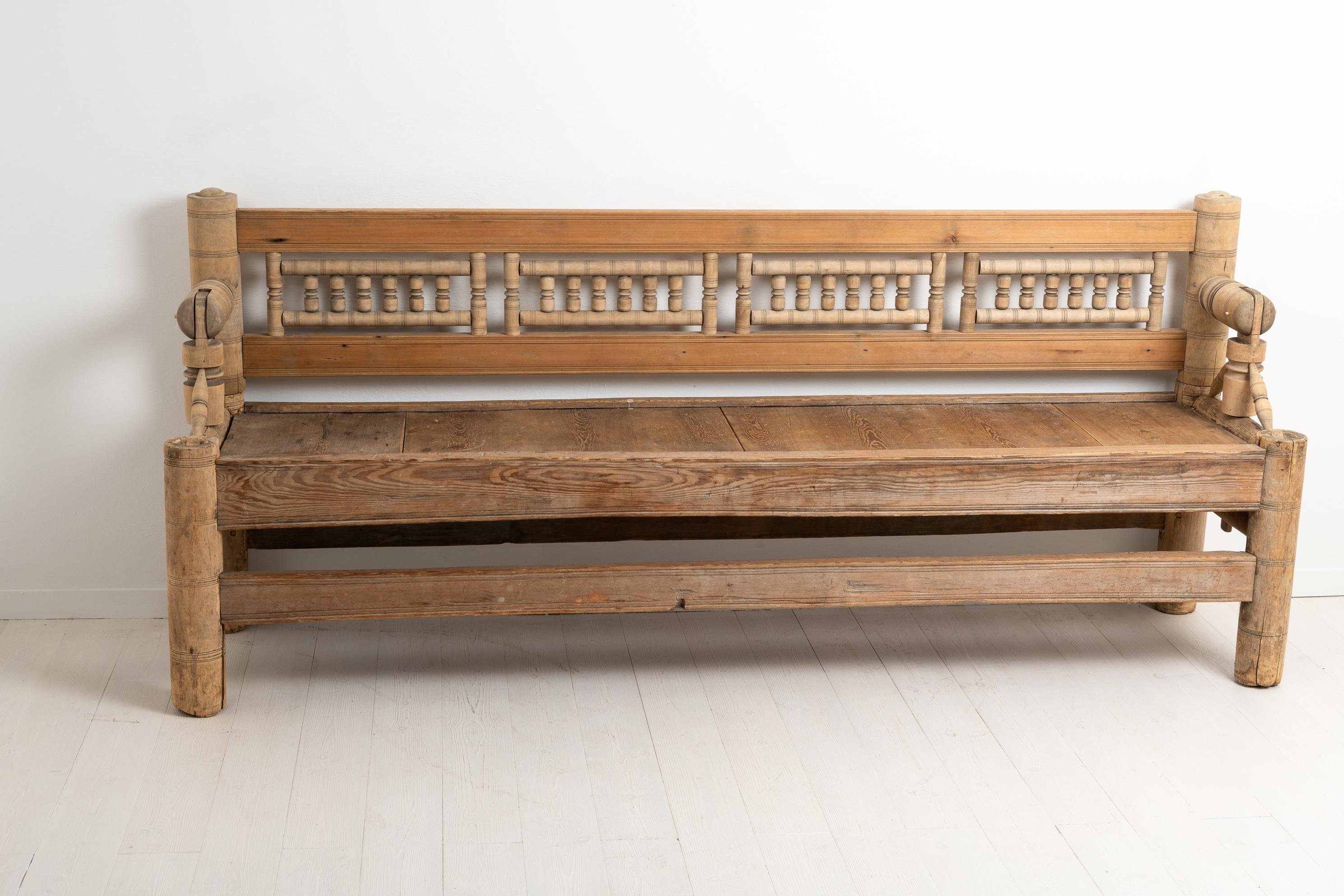 Mid 18th Century Swedish Pine Bench For Sale 1