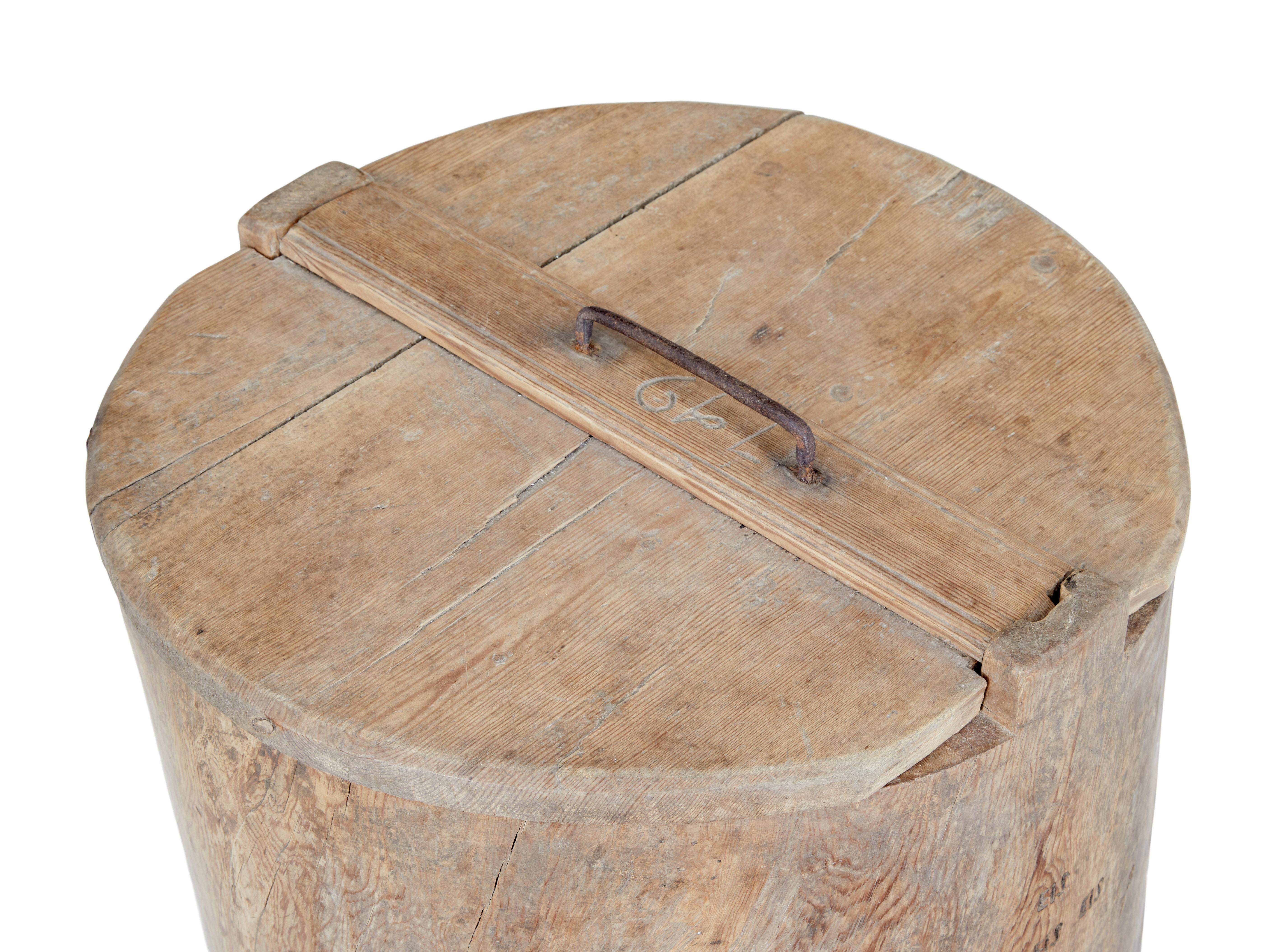 Rustic Mid 18th Century Swedish Pine Trunk Flour Bin