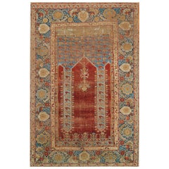 Tappeto da preghiera Ghiordes turco della metà del XVIII secolo (4' x 6')  122 x 183 )