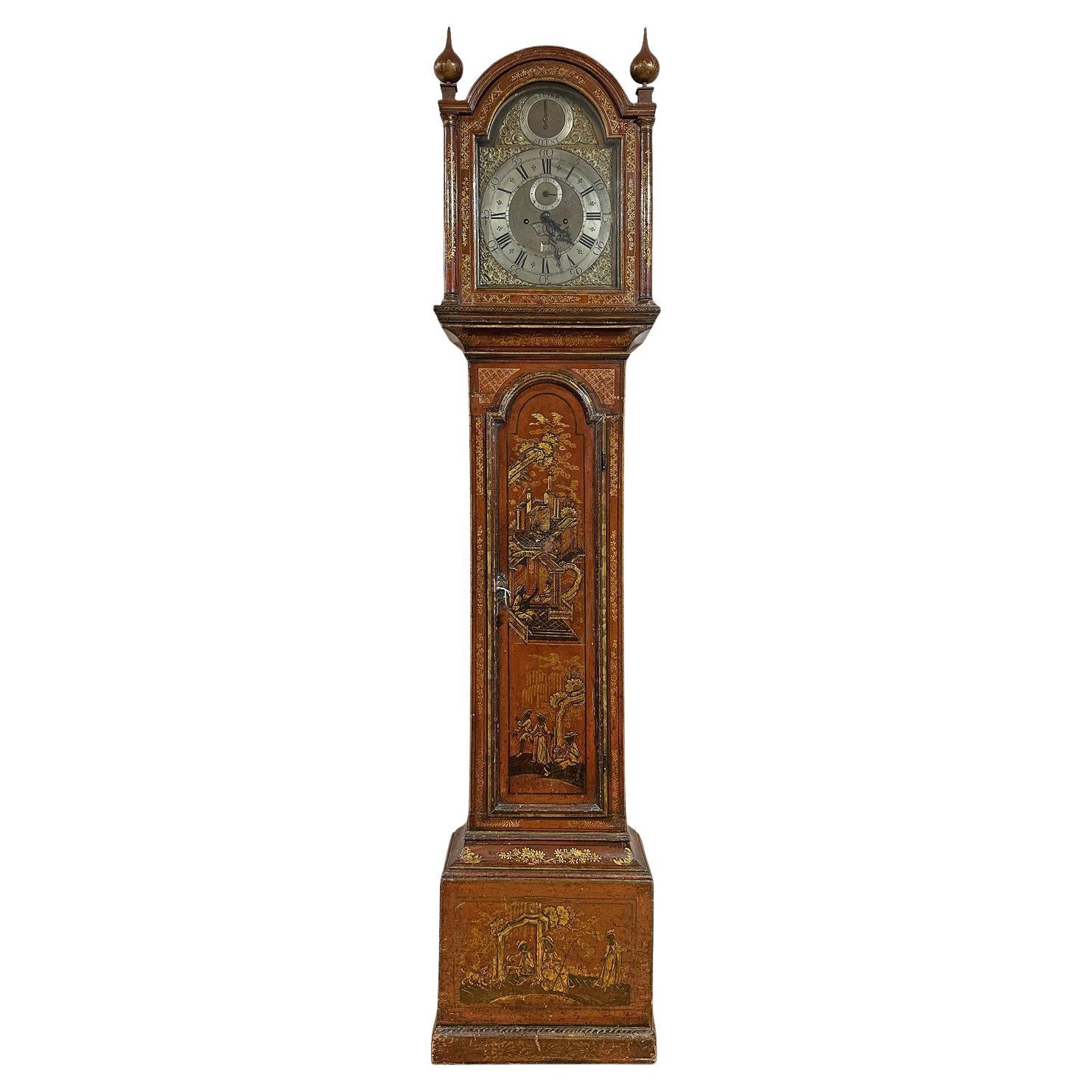 MID-18th CENTURY VENETIAN LACQUER TOWER CLOCK For Sale