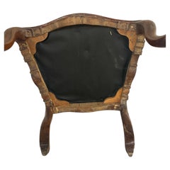 Mid-18th Century Venetian Rococo Armchairs, Carved Walnut, Italy
