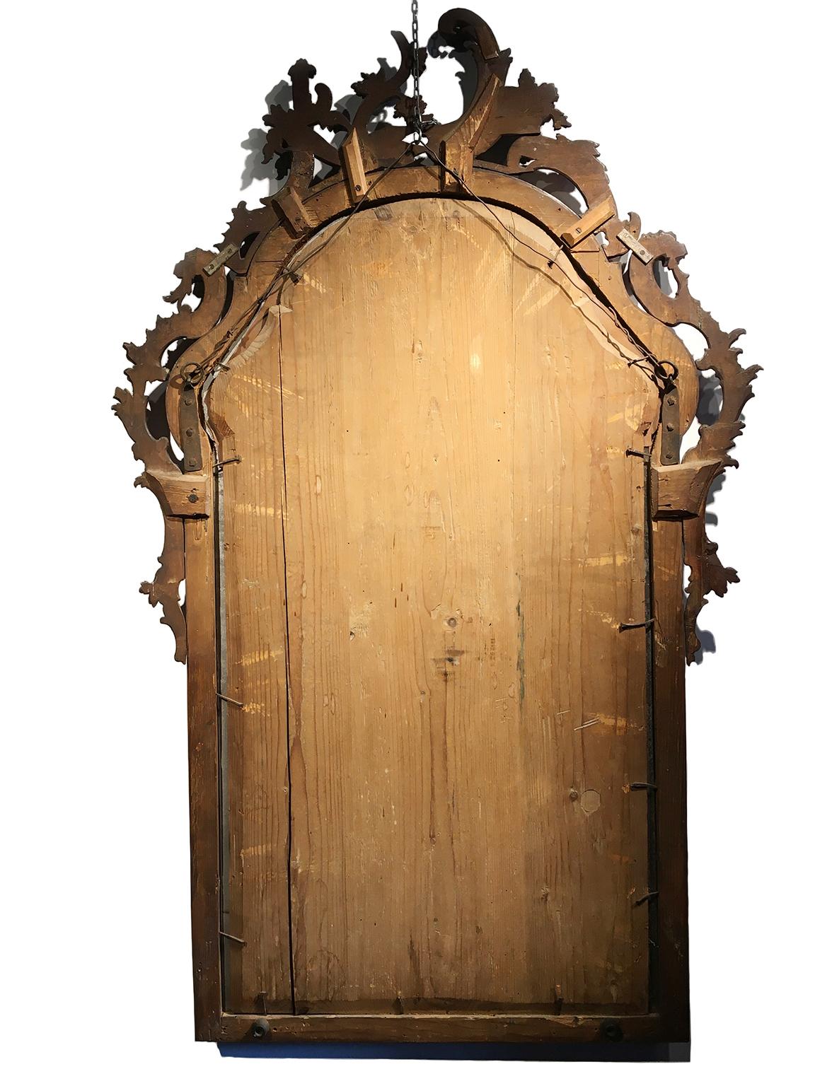 Ancient Italian Walnut Mirror, Venice, Circa 1750 For Sale 10