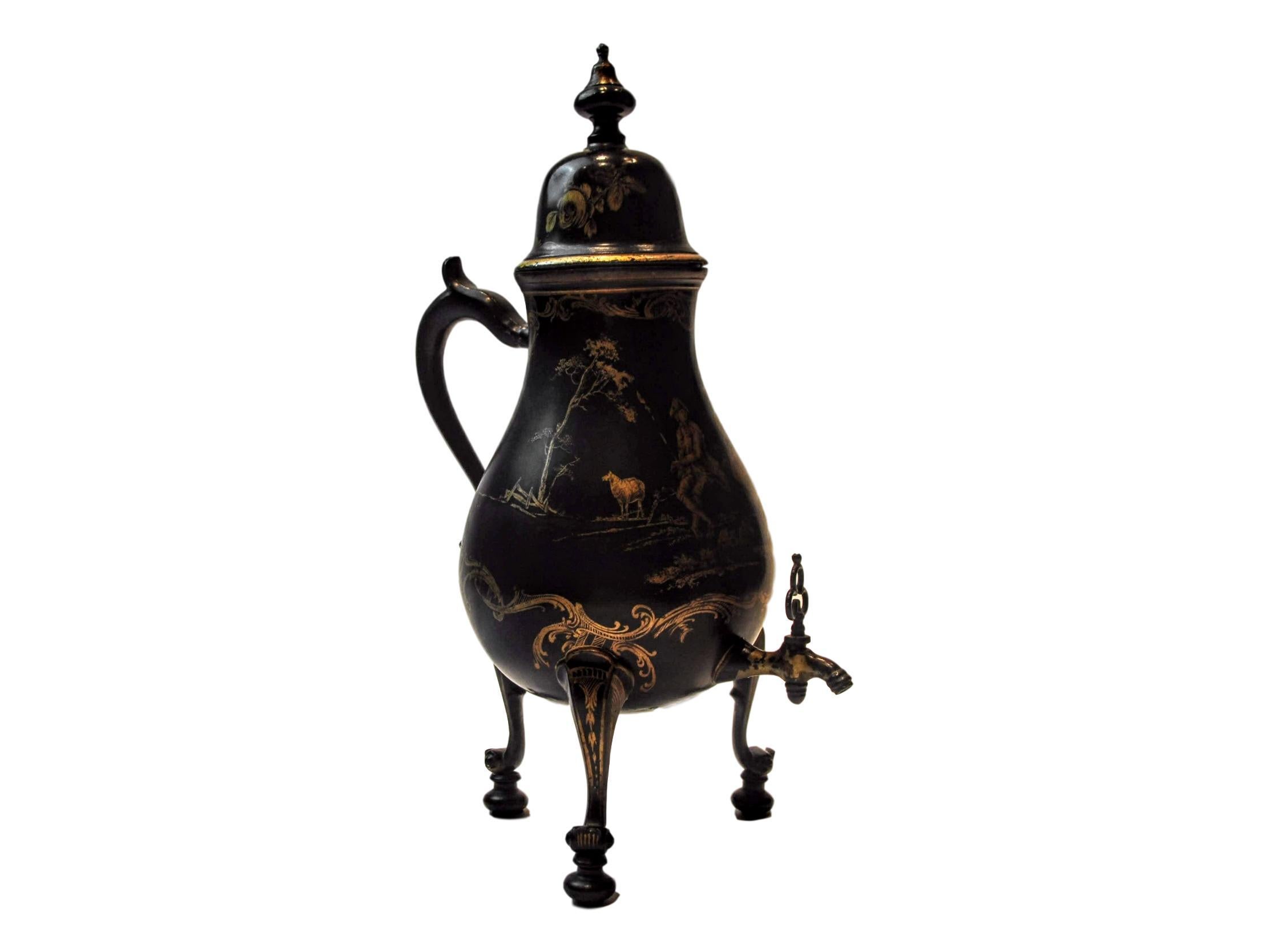Rococo Mid-18th Century Very Rare Toleware Lidded Urn