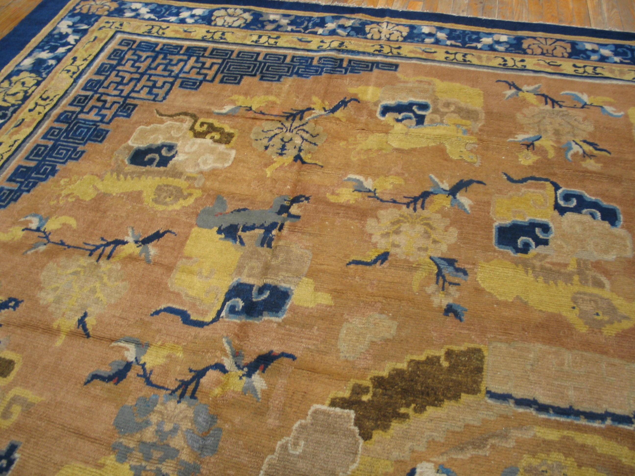 Tapis chinois Ningxia du milieu du 18e siècle ( 13'6
