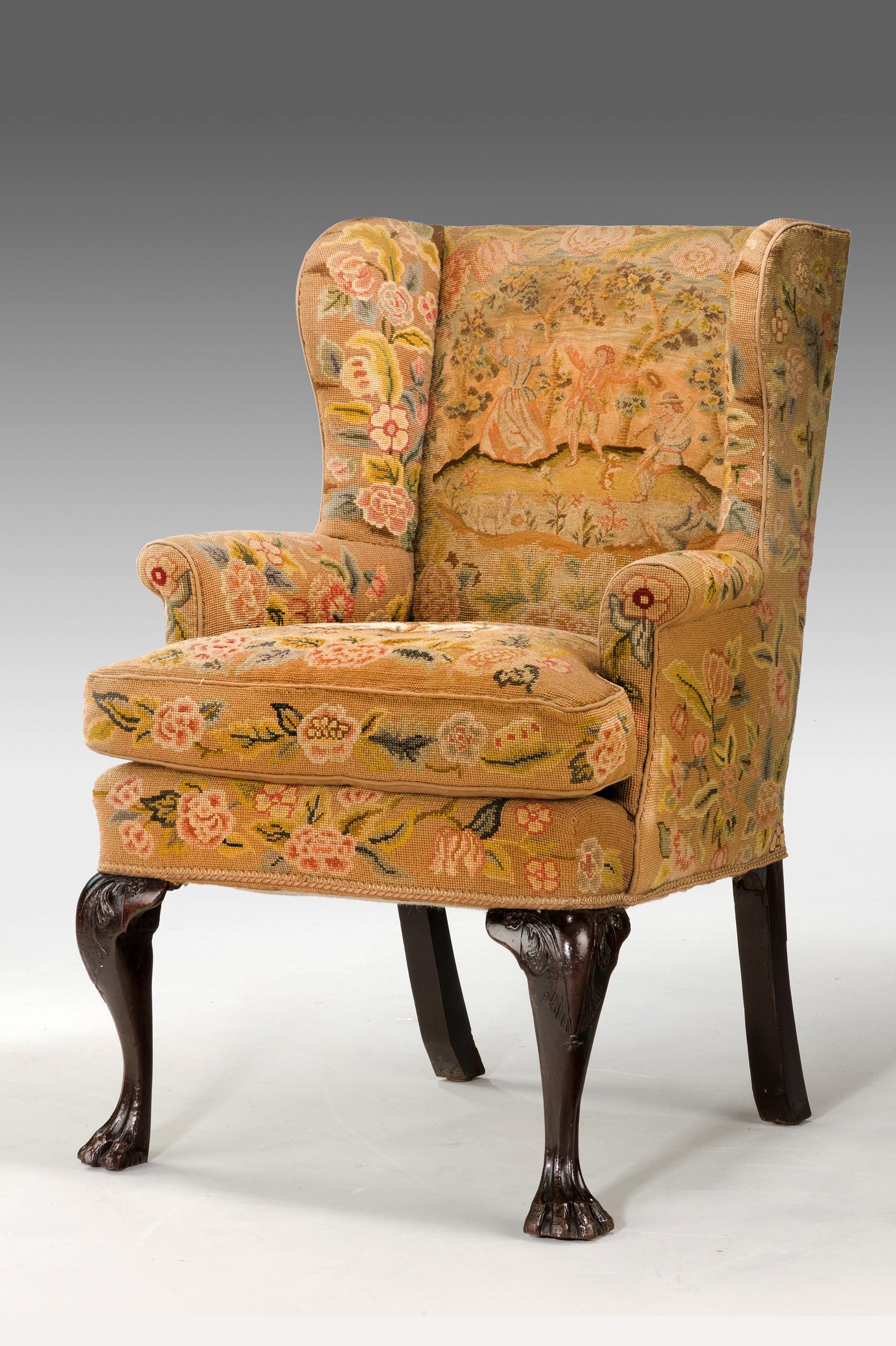 Mid-18th Century Wing Chair In Excellent Condition For Sale In Peterborough, Northamptonshire