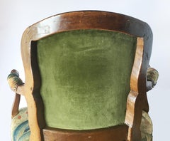 Antica coppia di poltrone italiane con ricamo "Petit Point", Torino circa 1750