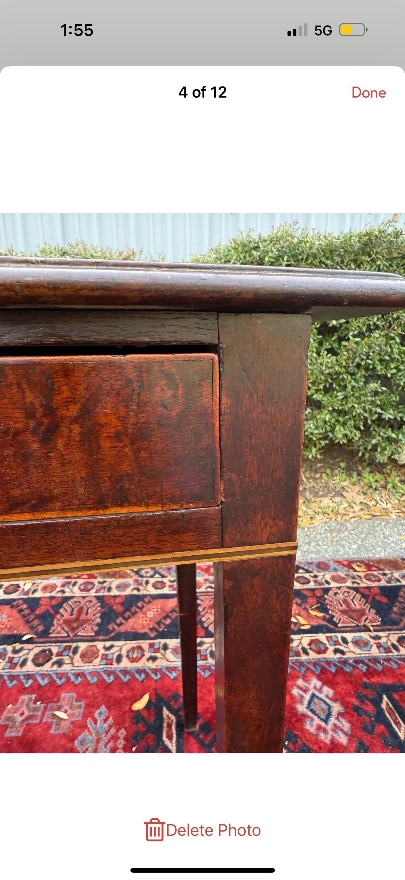 American Mid-19 Century Federal Mahogany With Inlay Table For Sale