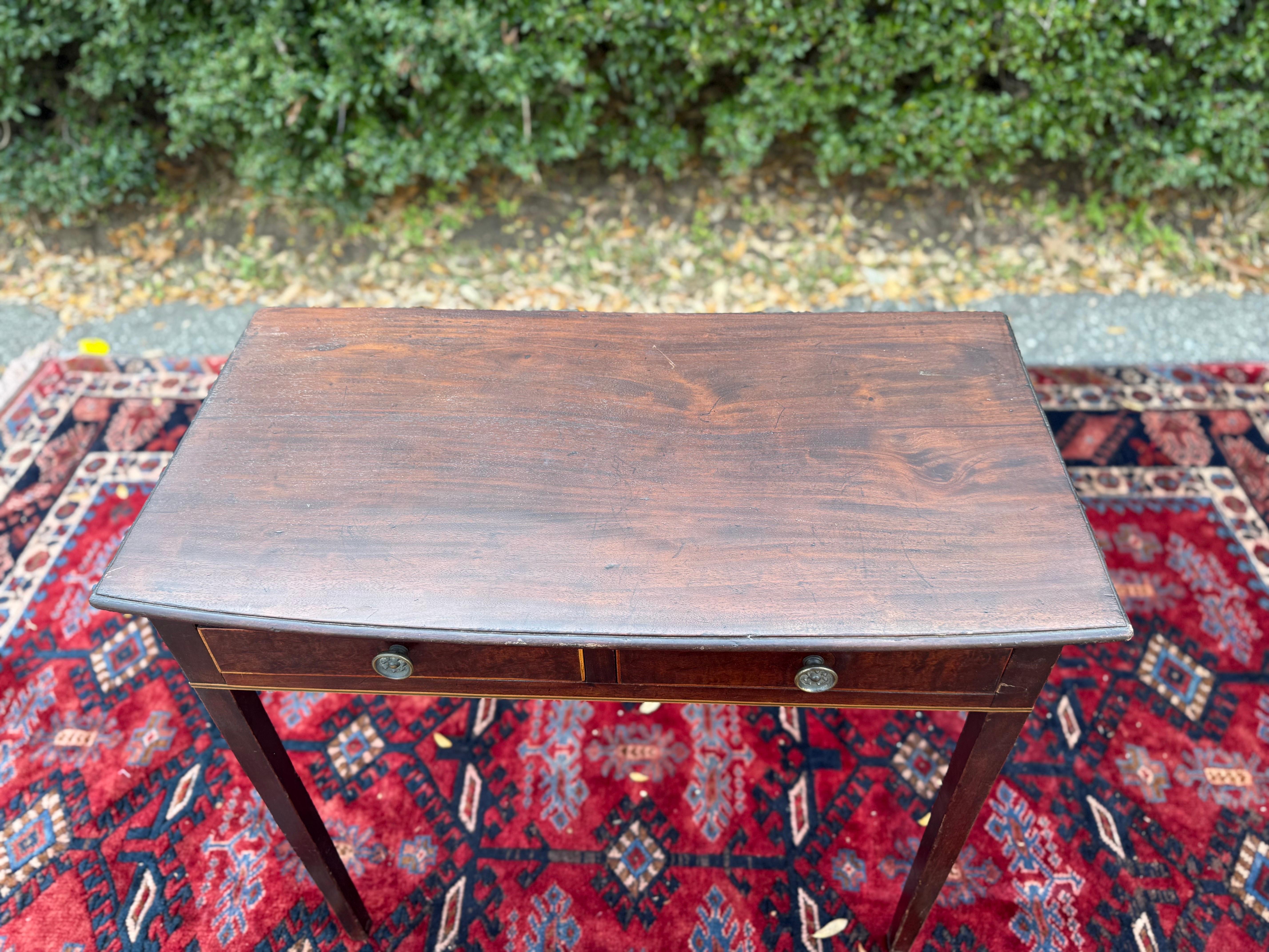 19th Century Mid-19 Century Federal Mahogany With Inlay Table For Sale
