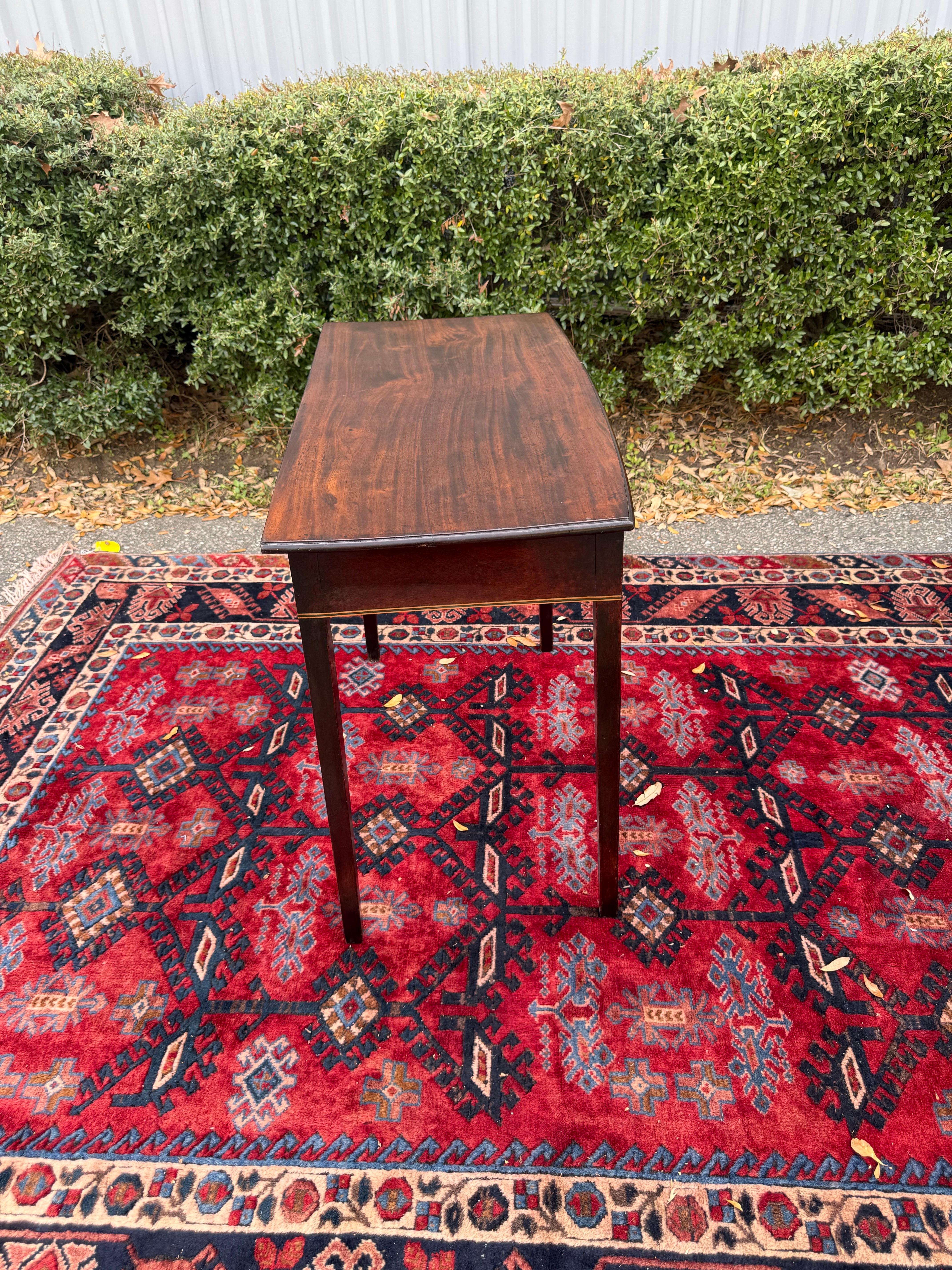 Brass Mid-19 Century Federal Mahogany With Inlay Table For Sale