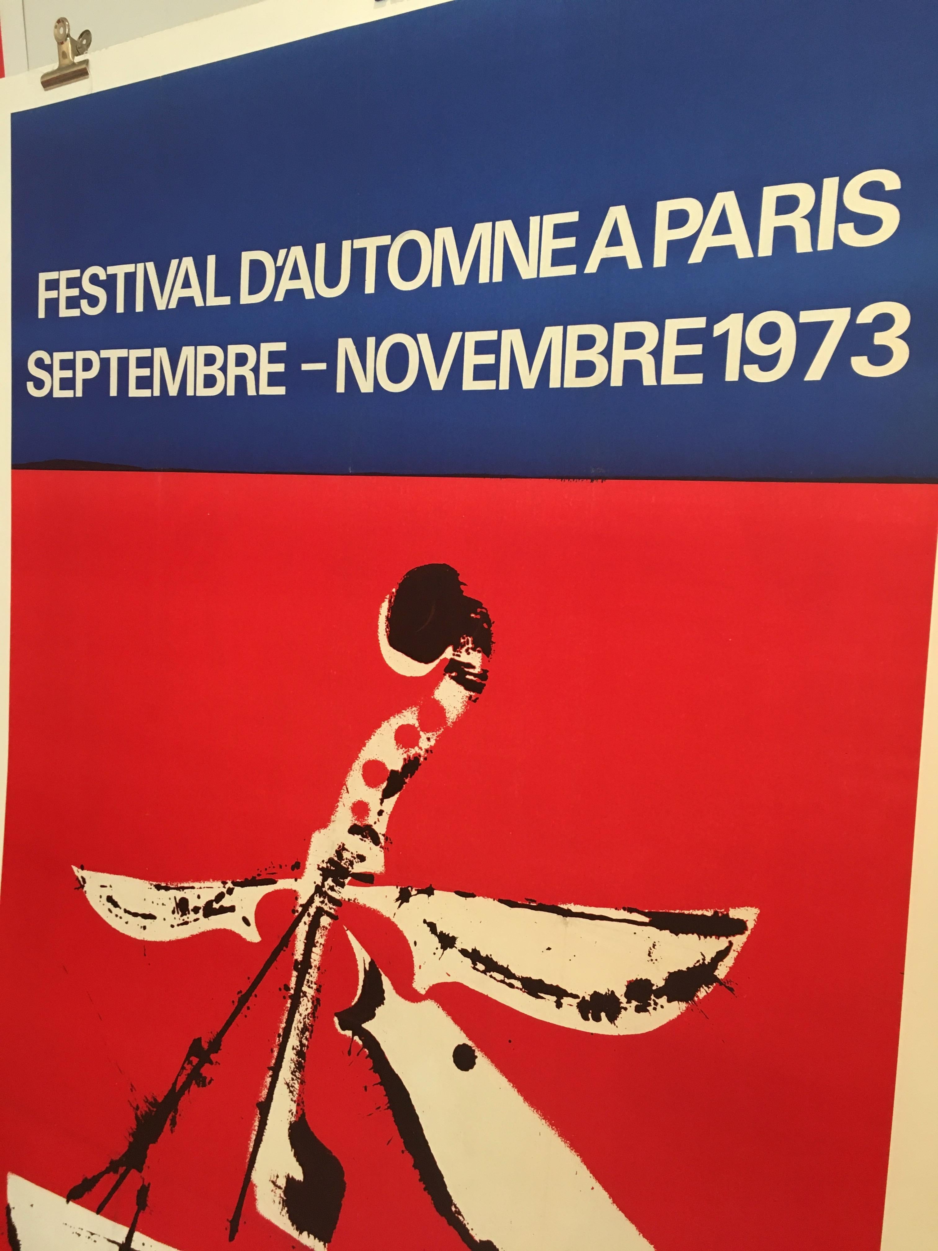 Mid-1970s original vintage French festival poster, 'Festival D'automne', 1973


Artist: 
Arman

Dimensions: 
158 x 109 cm

Year: 
1973.