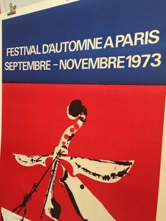 Affiche vintage originale du Festival français d'automne du milieu des années 1970, Festival d'automne, 1973