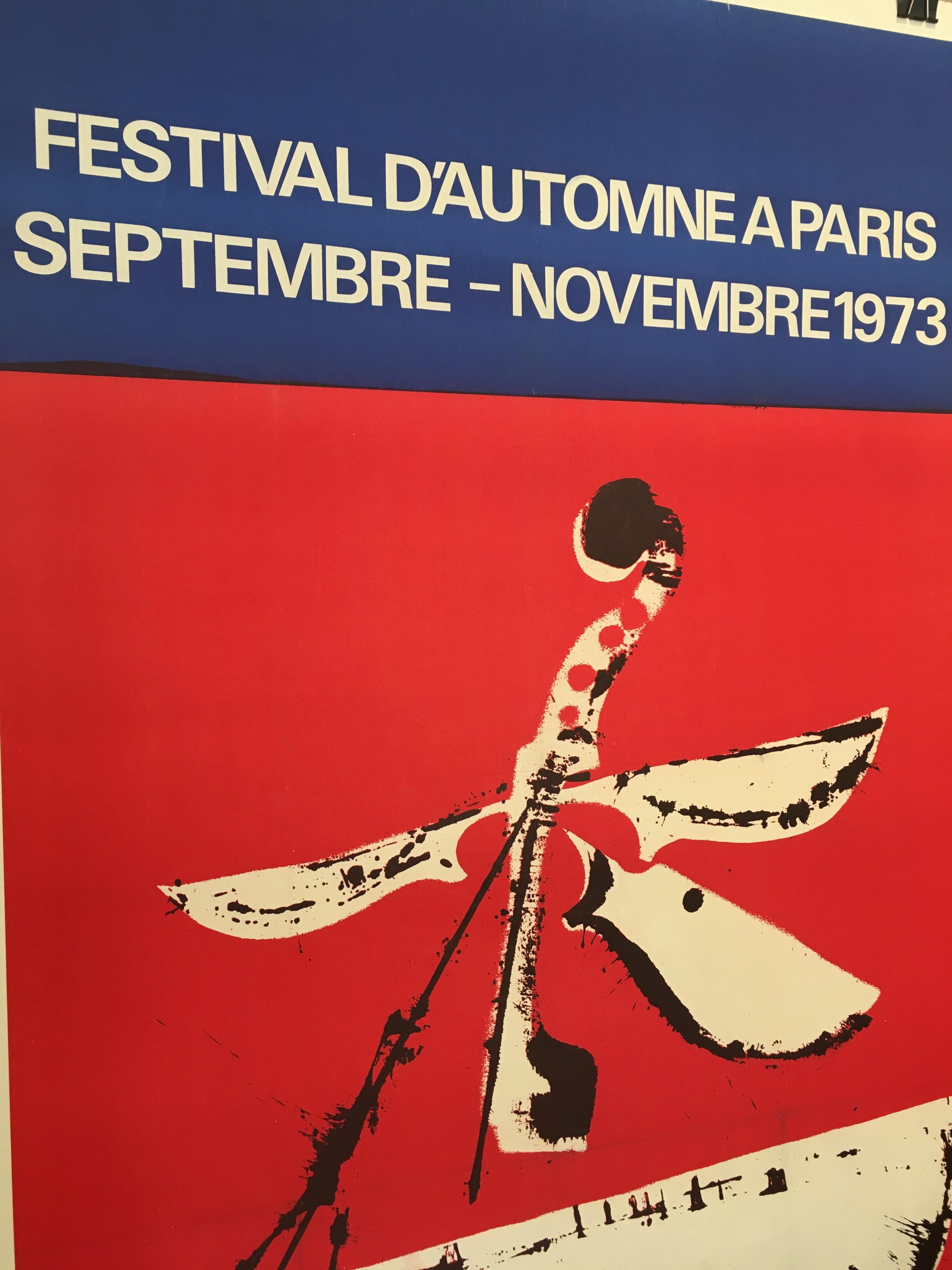 Originales französisches Festivalplakat aus der Mitte der 1970er Jahre, 'festival D'automne', 1973 (Französisch) im Angebot