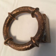 Mid-1970s Round Push Brass Front Door Handle