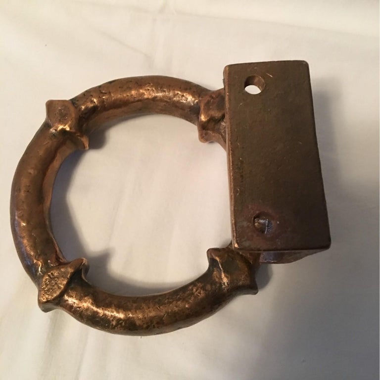 Mid1970s Round Push Brass Front Door Handle For Sale at 1stDibs