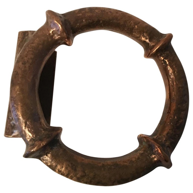 Mid1970s Round Push Brass Front Door Handle For Sale at 1stDibs