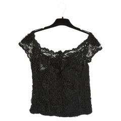 Mid 1990s Chanel Top FR36 Lace Bustier US6 UK8