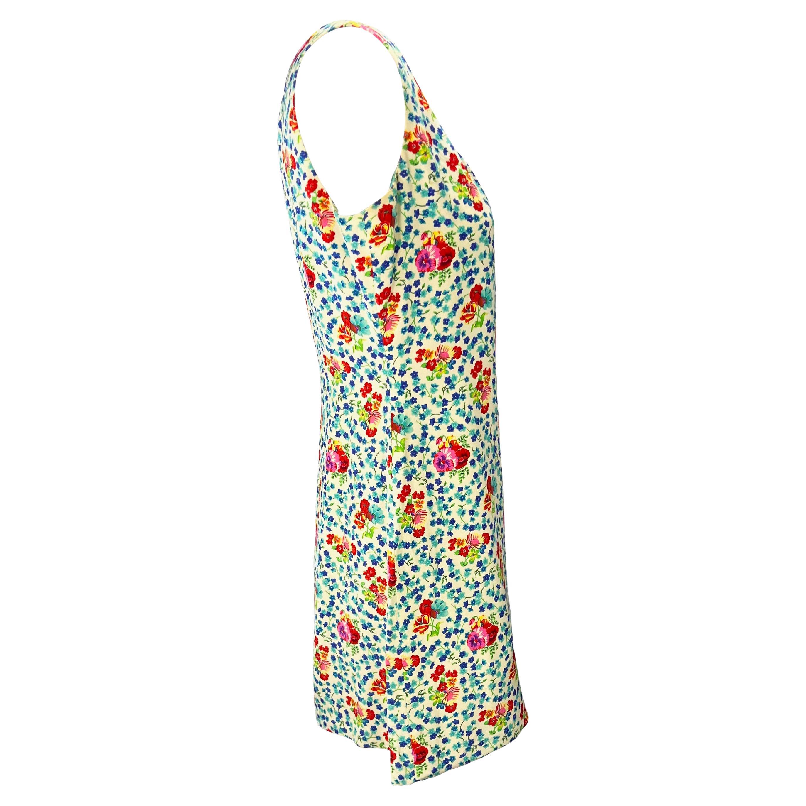 De las mujeres Vestido floral sin mangas Gianni Versace Couture de mediados de los 90 en venta
