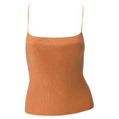 Mid 1990s Gucci by Tom Ford Peach Knit Lace Up Sweater Tank Top