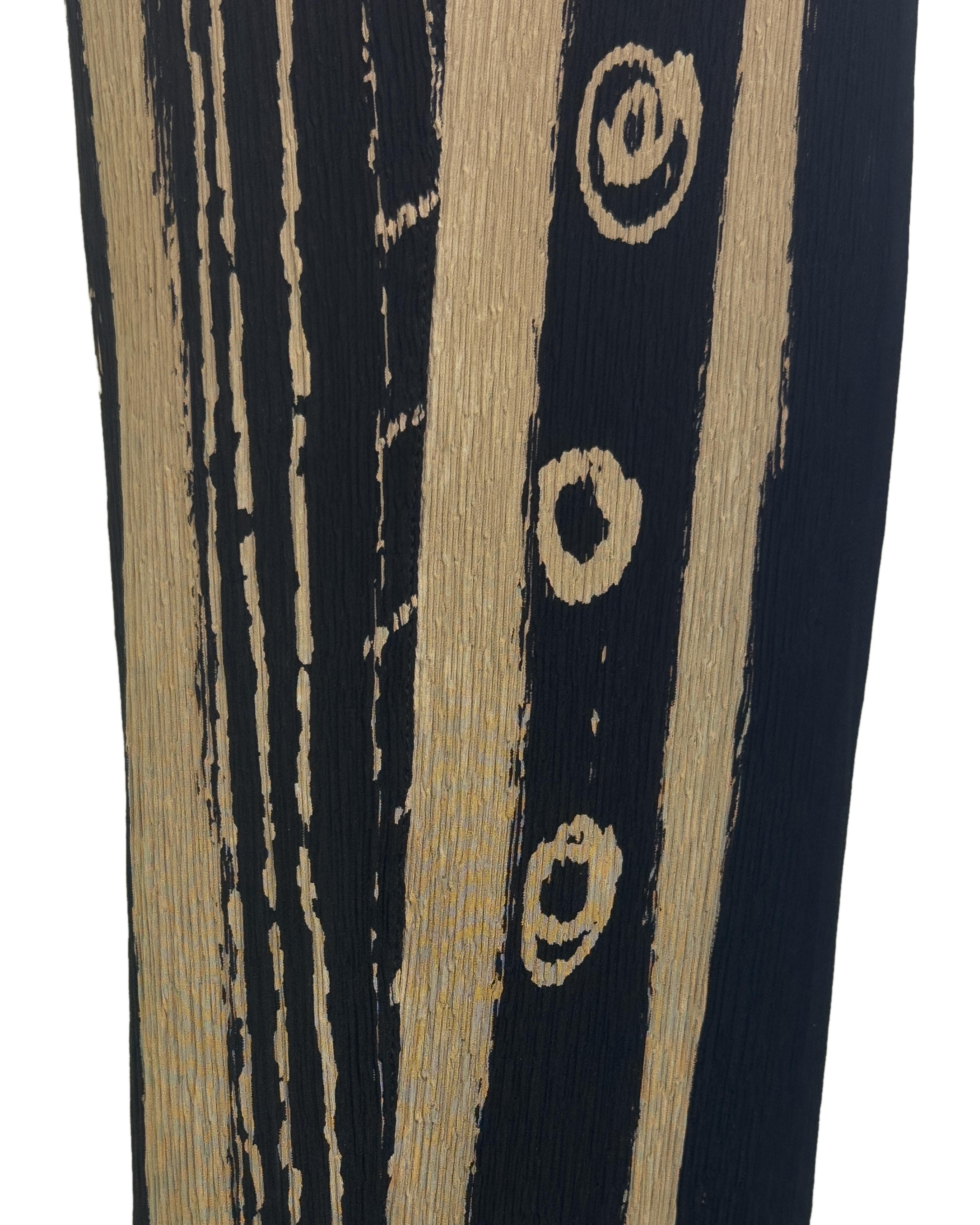 Mid 1990s Issey Miyake Black and Beige Plisse Pants im Zustand „Gut“ im Angebot in Toronto, Ontario