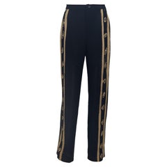 Mid 1990s Issey Miyake Black and Beige Plisse Pants