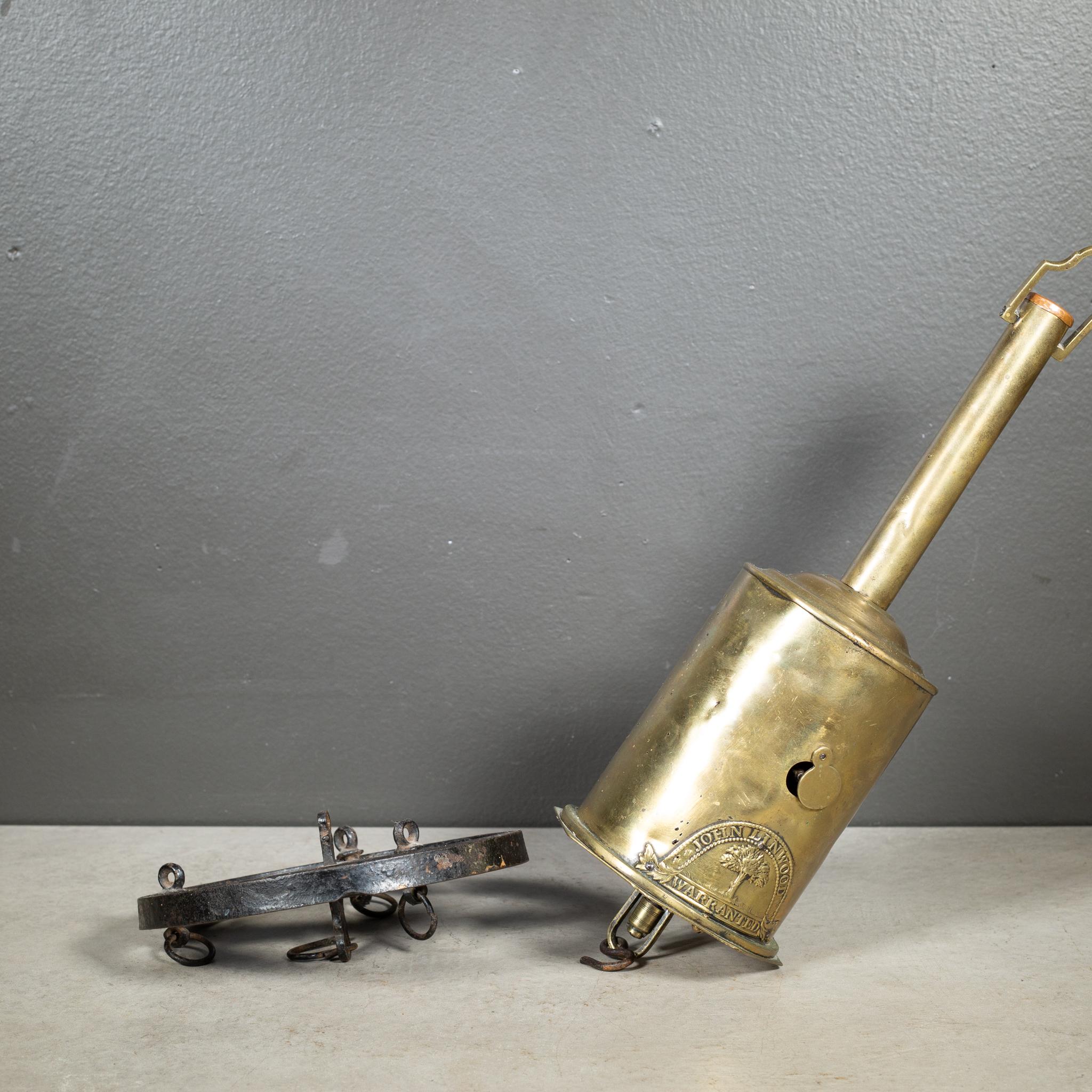 Victorian Mid 19th c. Brass Fireplace Roasting Bottle Jack For Sale