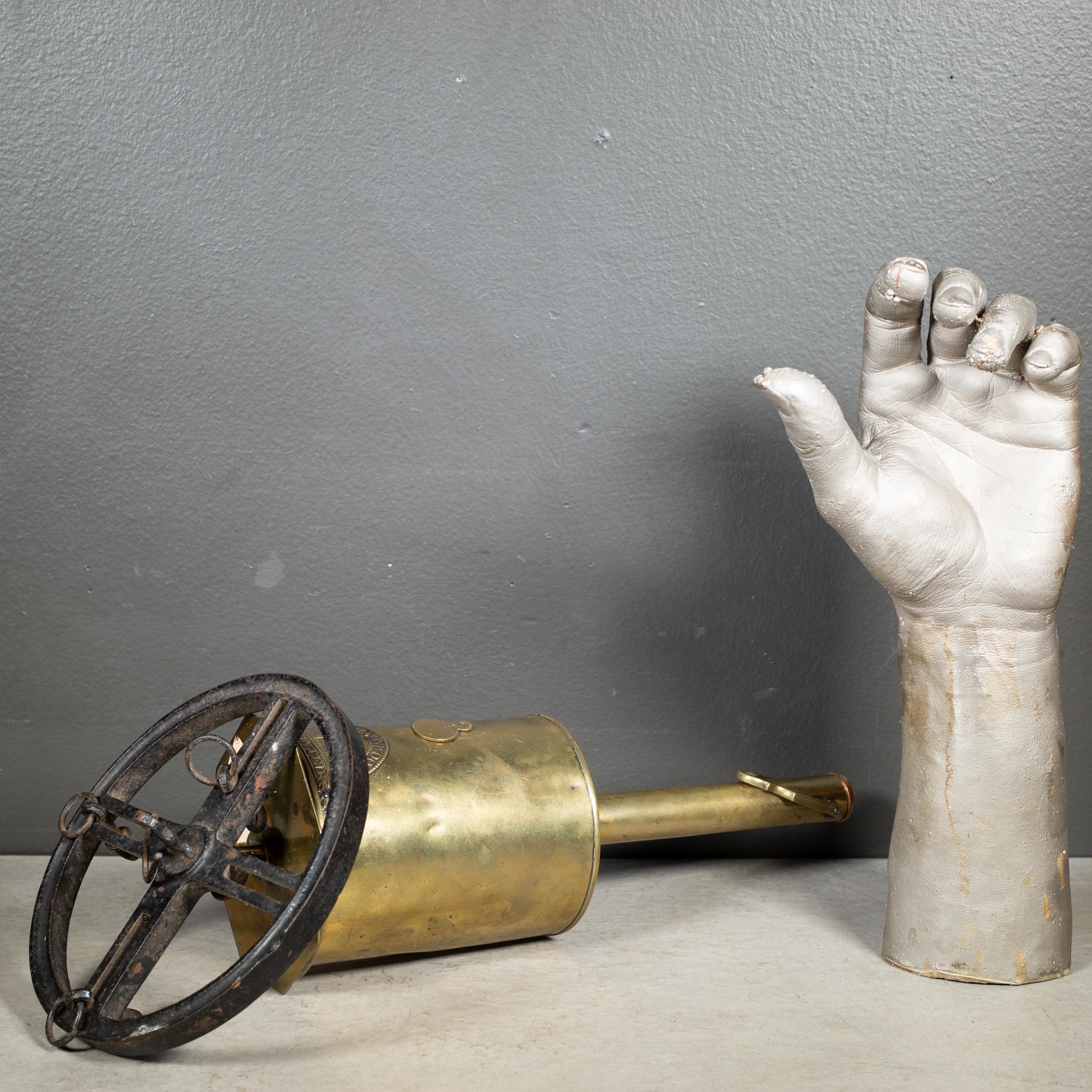 British Mid 19th c. Brass Fireplace Roasting Bottle Jack For Sale