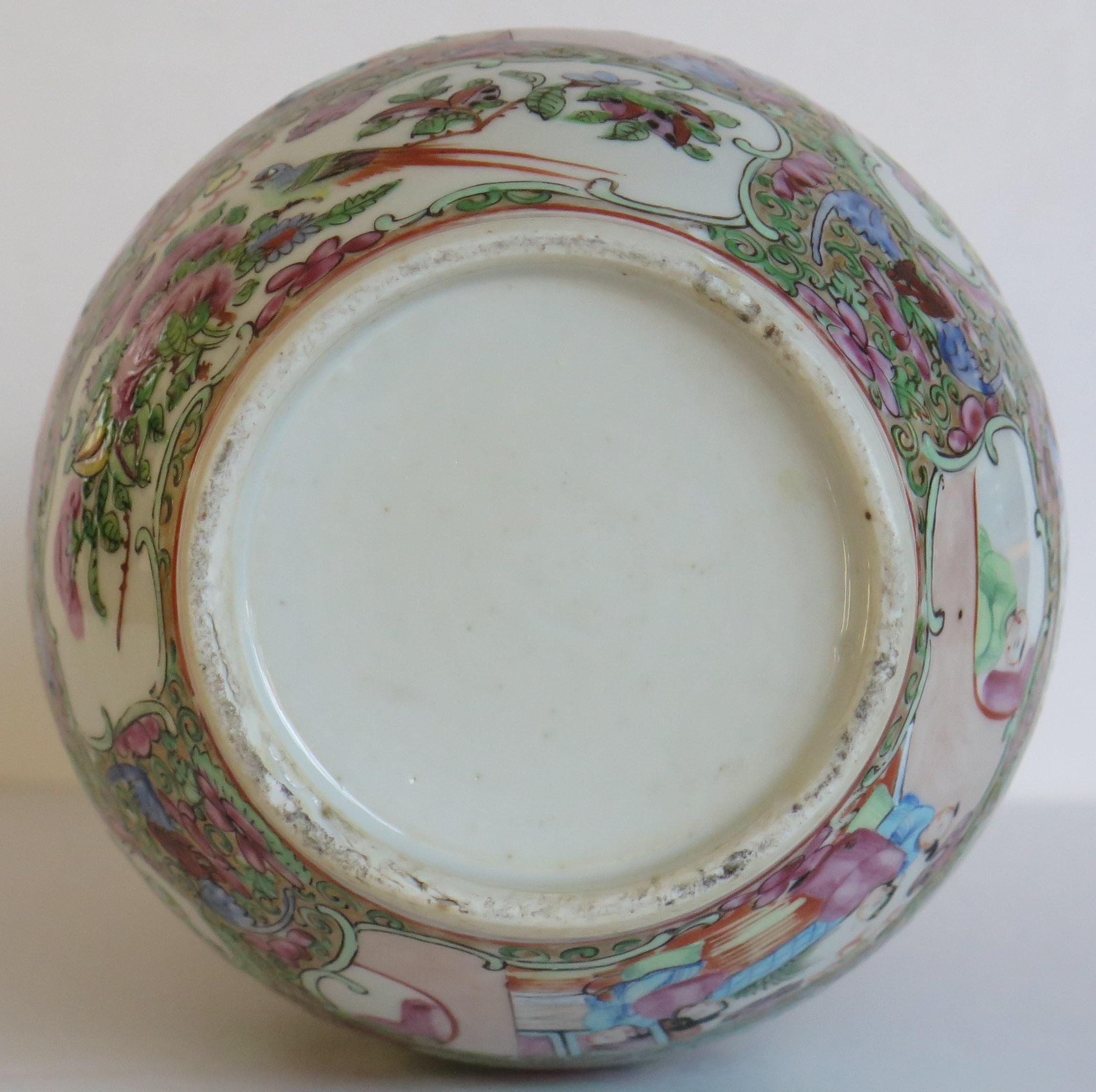 Chinese Export Vase Rose Medallion Porcelain, Qing Ca. 1850 11