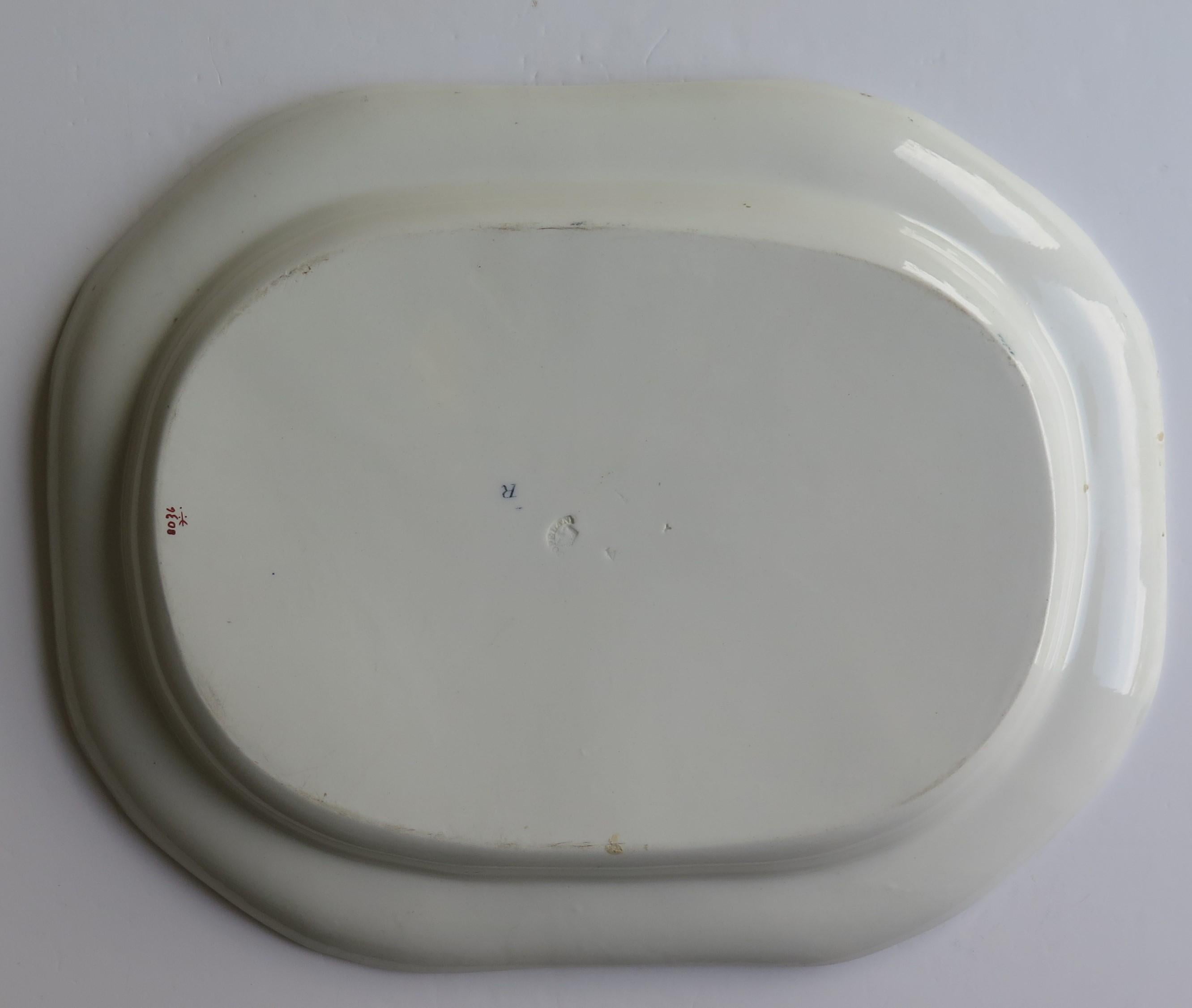 Mid 19th C Copeland / Spode Large Platter or Meat Plate pattern 8036, Ca 1850 For Sale 1