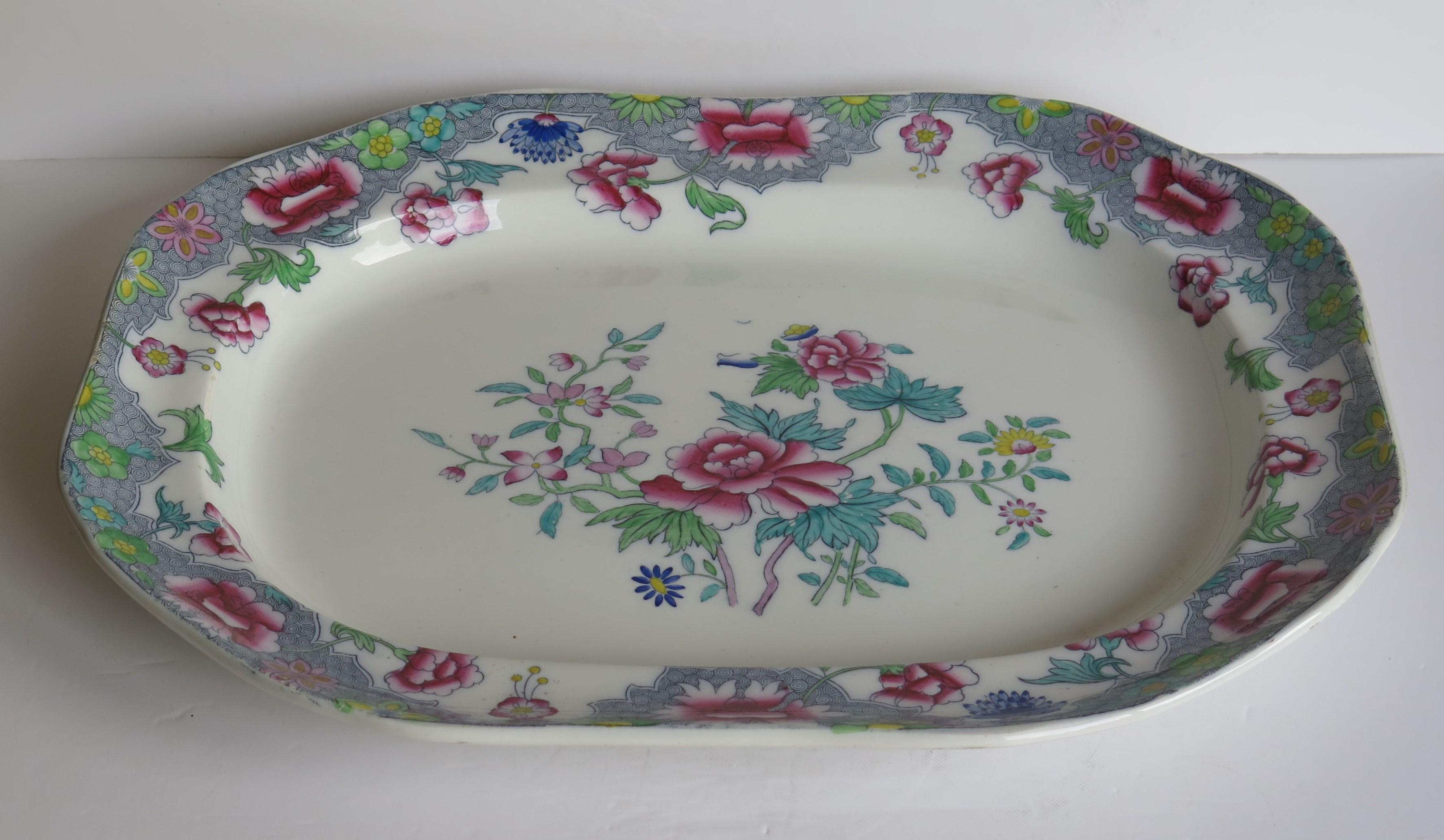 Victorien Copeland / Spode grand plat ou assiette à charcuterie du milieu du 19ème siècle, modèle 8036, vers 1850 en vente