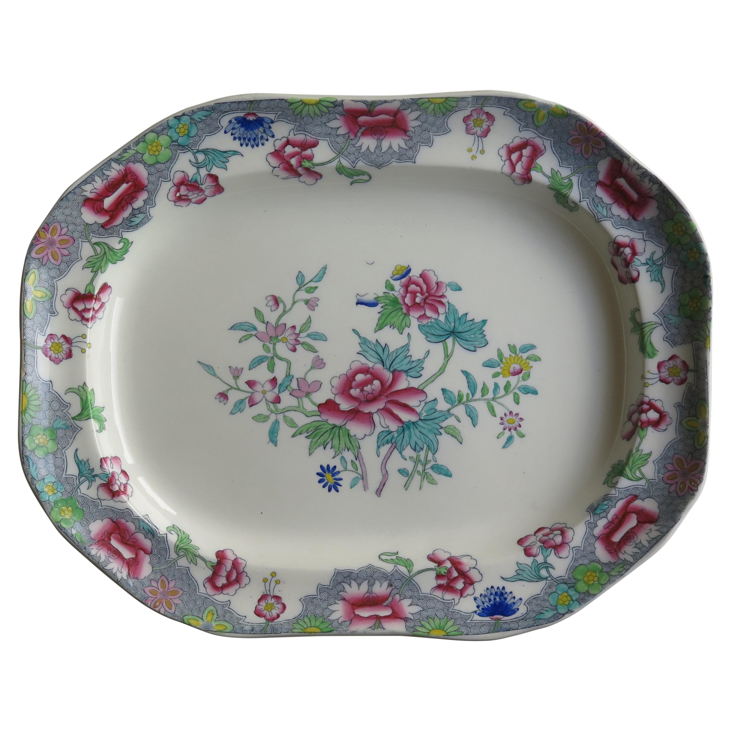 Mitte des 19. Jahrhunderts Copeland / Spode Große Platte oder Fleischteller Muster 8036, ca. 1850