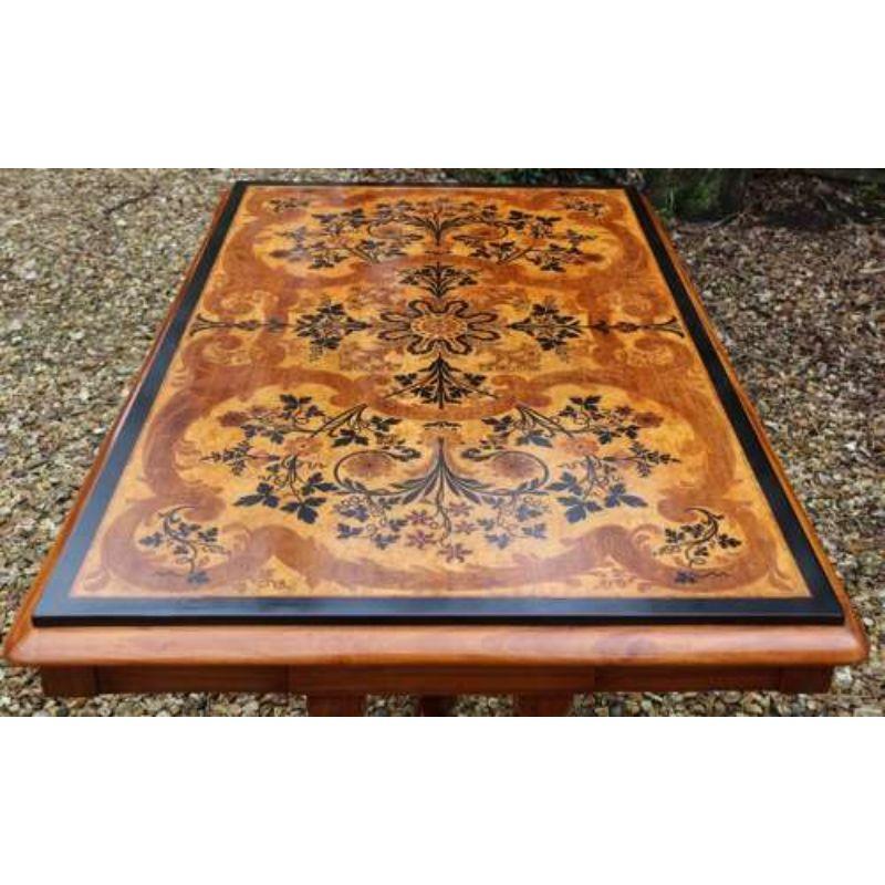 Mid 19th C Exhibition Quality Satinwood and Marquetry Centre or Library Table For Sale 3