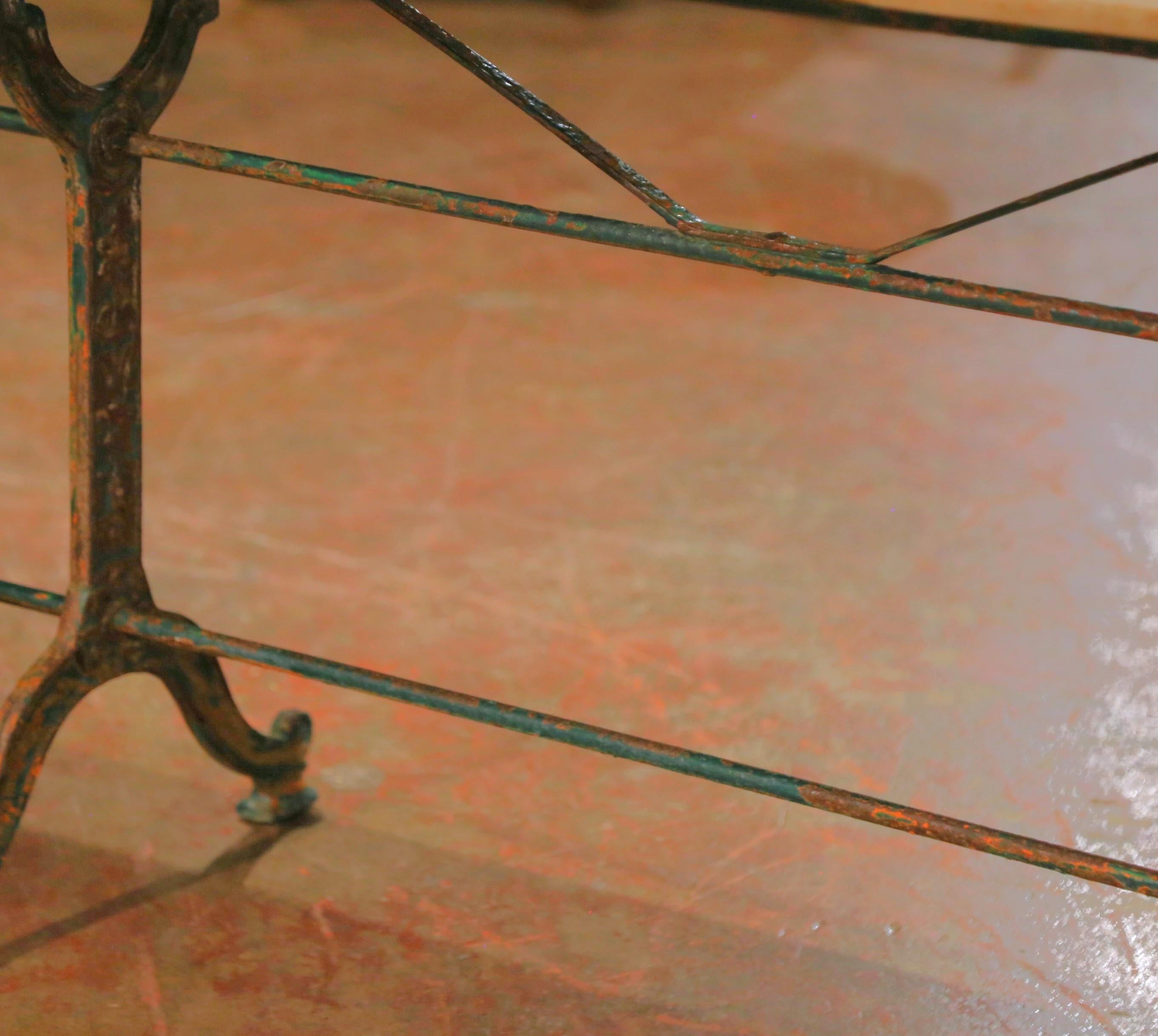 Mid-19th C. French Cast Iron Three-Leg Pastry Table with Original Marble Top For Sale 2