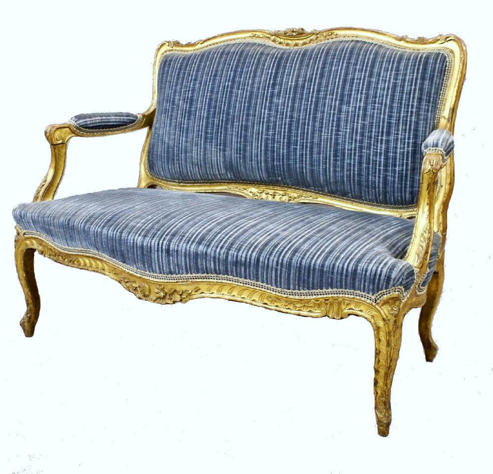 Mitte des 19. Jahrhunderts Französisch Giltwood Settee im Angebot 3