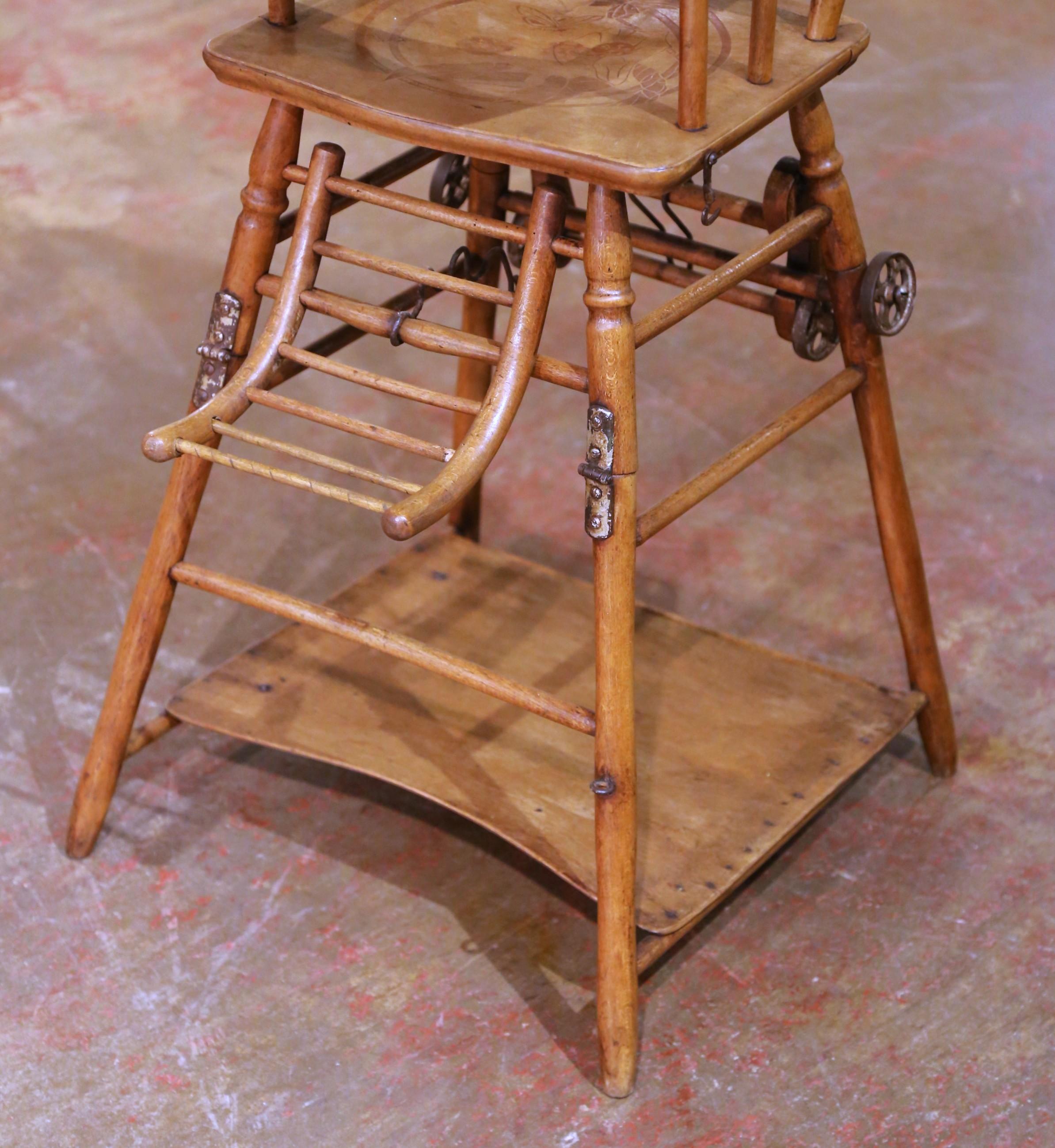 Noce Sedia alta metamorfica francese Louis Philippe della metà del XIX secolo con decorazioni incise in vendita