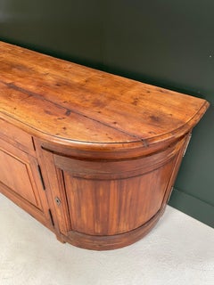 Mid 19th C French Savoyard 4 door Curved Sideboard / Buffet, Console, Credenza