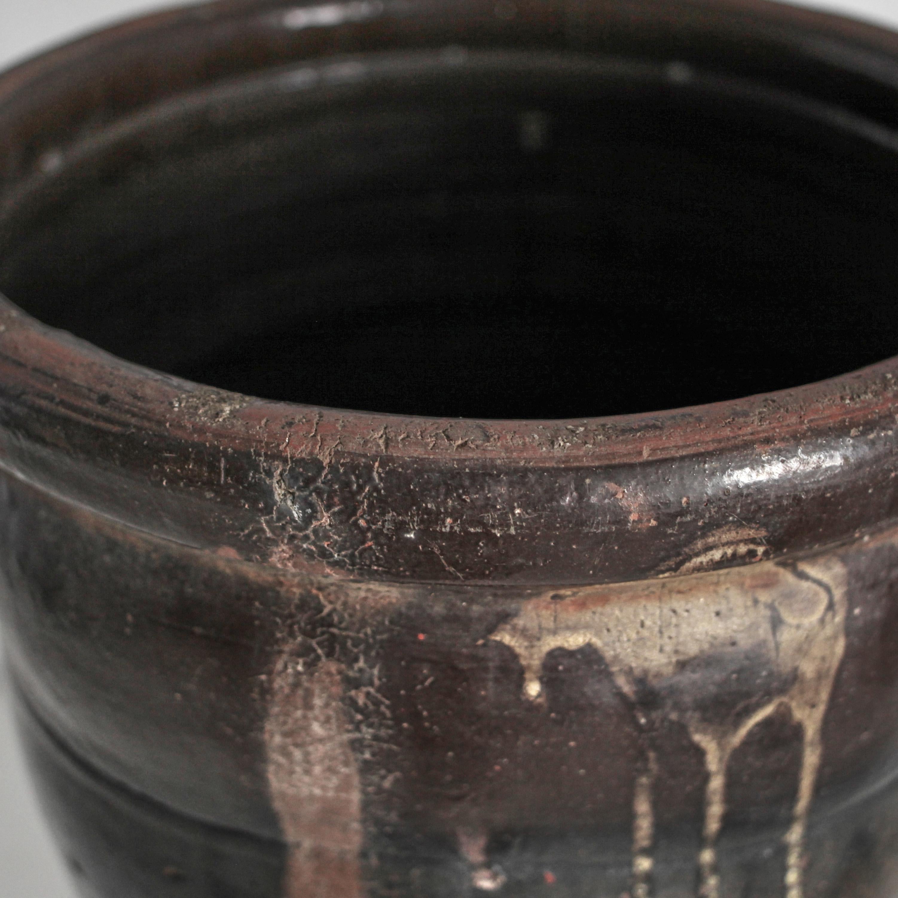 Mid 19Th C. Japanese Glazed Terracotta Vessel Wabi Sabi 3