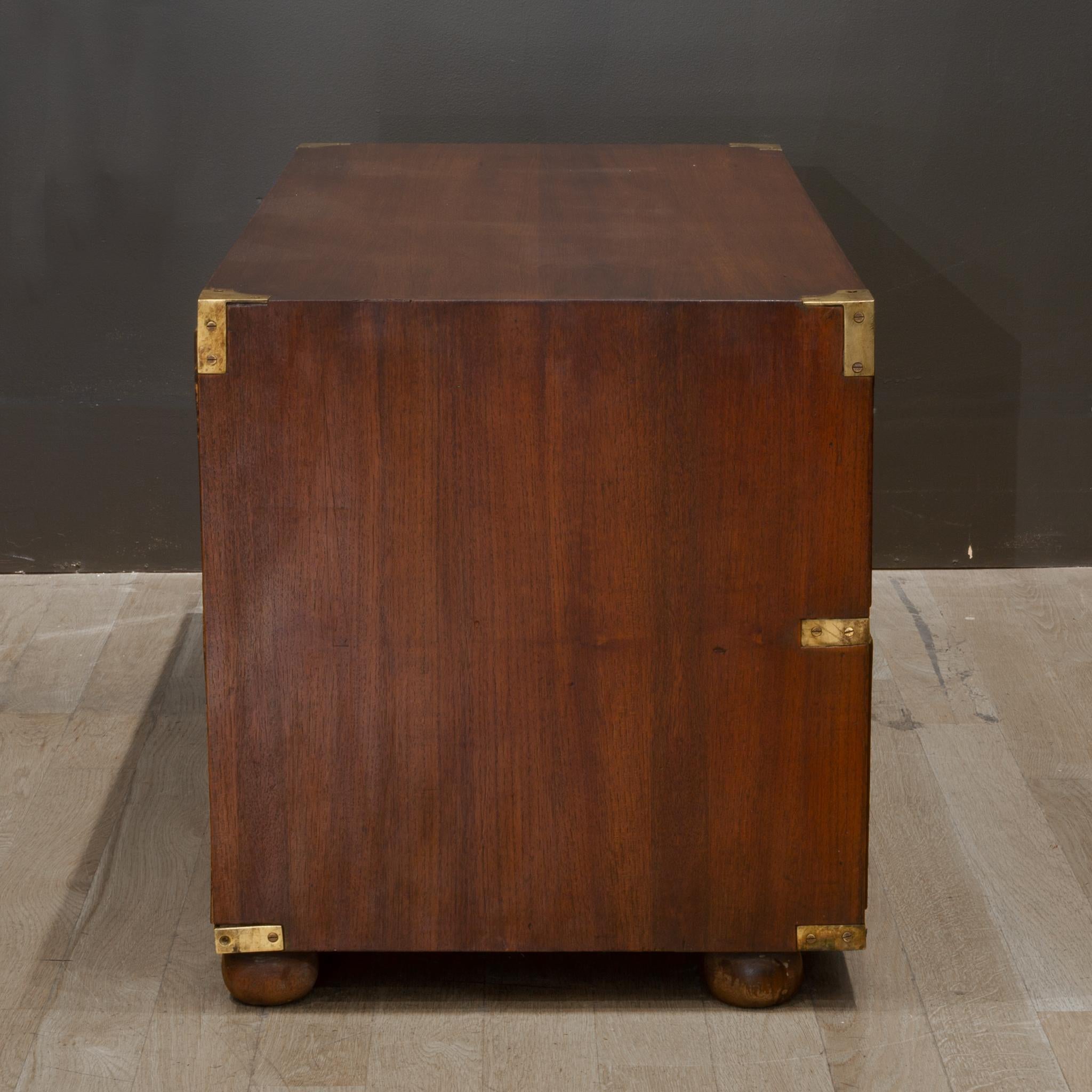 Mid-19th Century Mahogany and Brass Campaign Chest, circa 1850s In Good Condition In San Francisco, CA