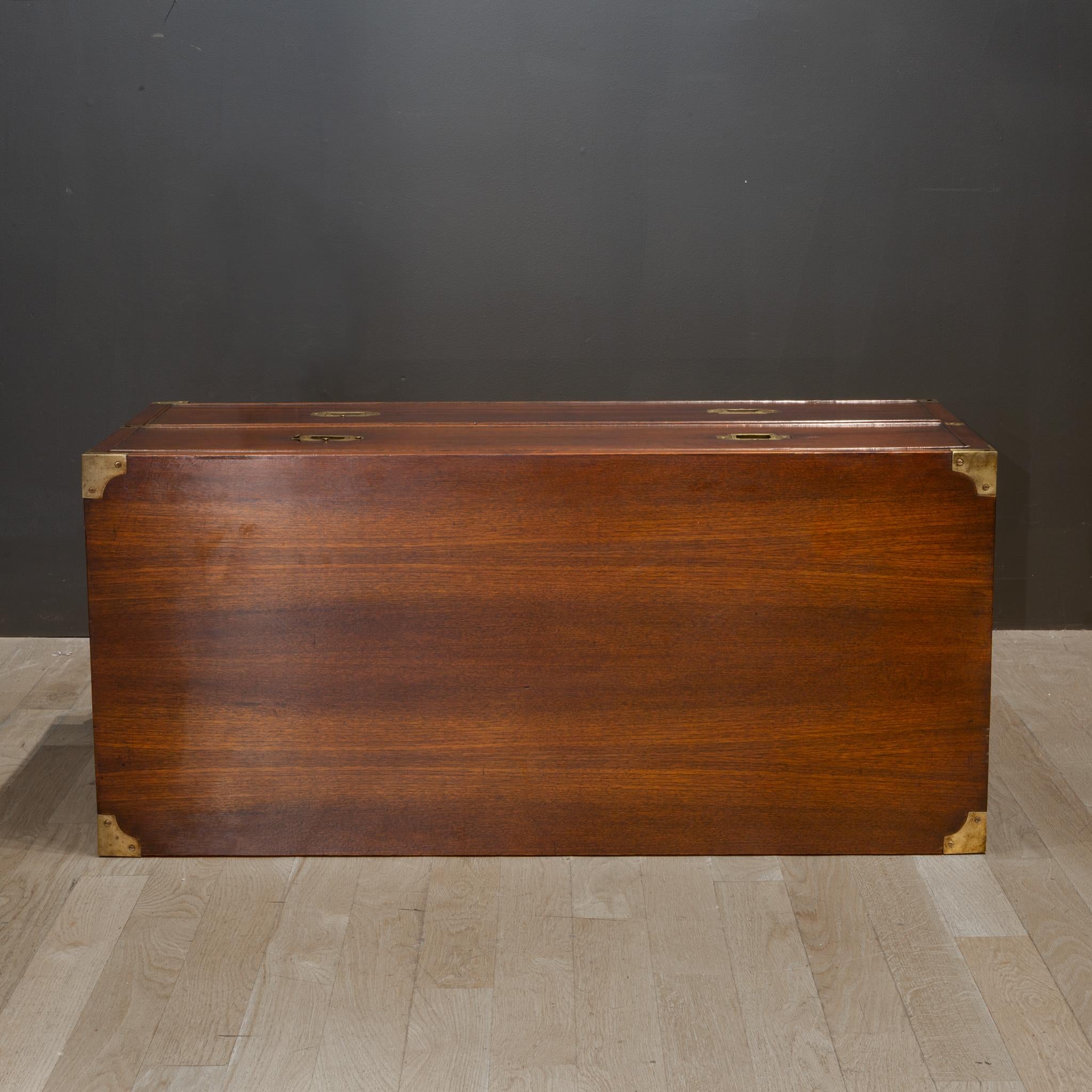 Mid-19th Century Mahogany and Brass Campaign Chest, circa 1850s 2