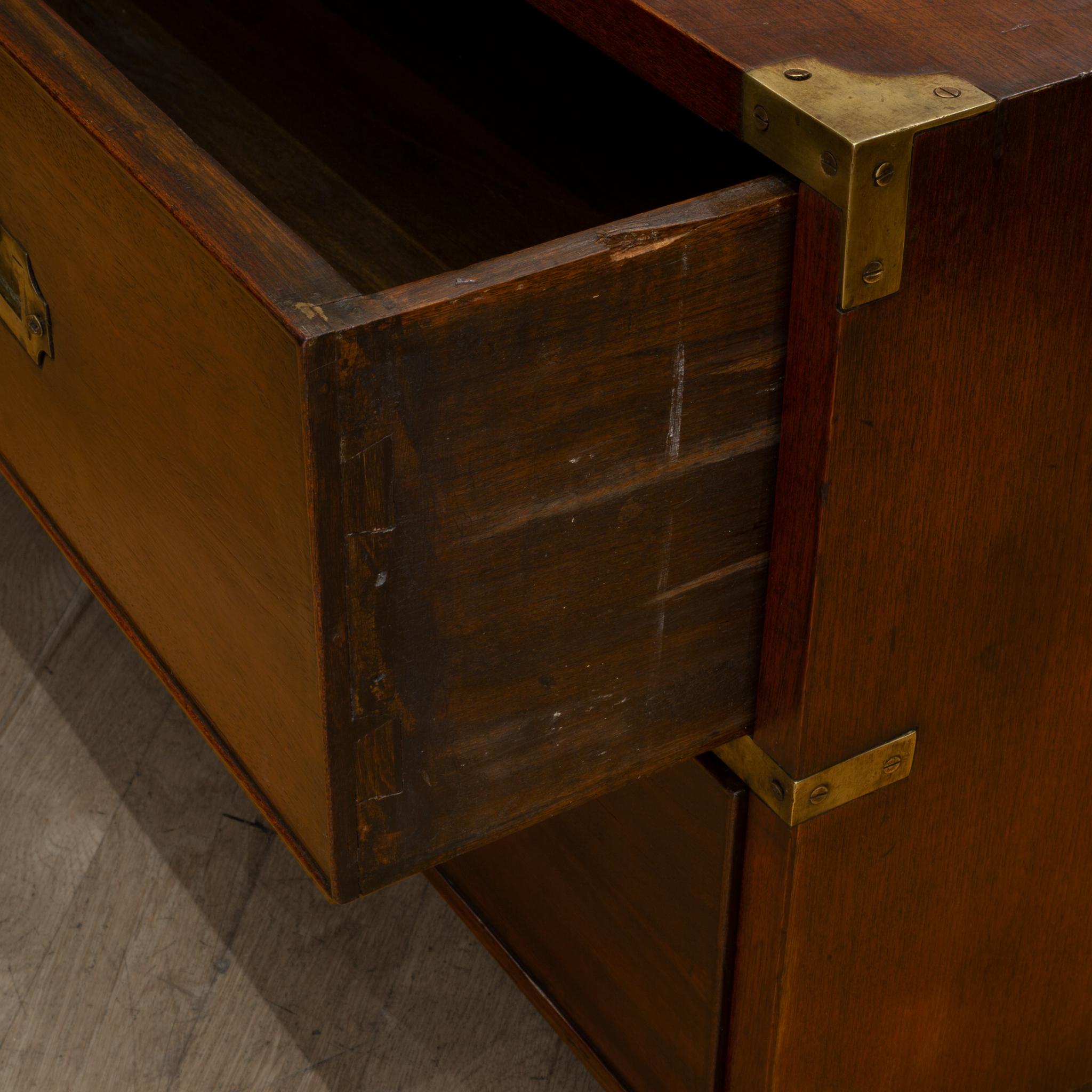 Mid-19th Century Mahogany and Brass Campaign Chest, circa 1850s 4