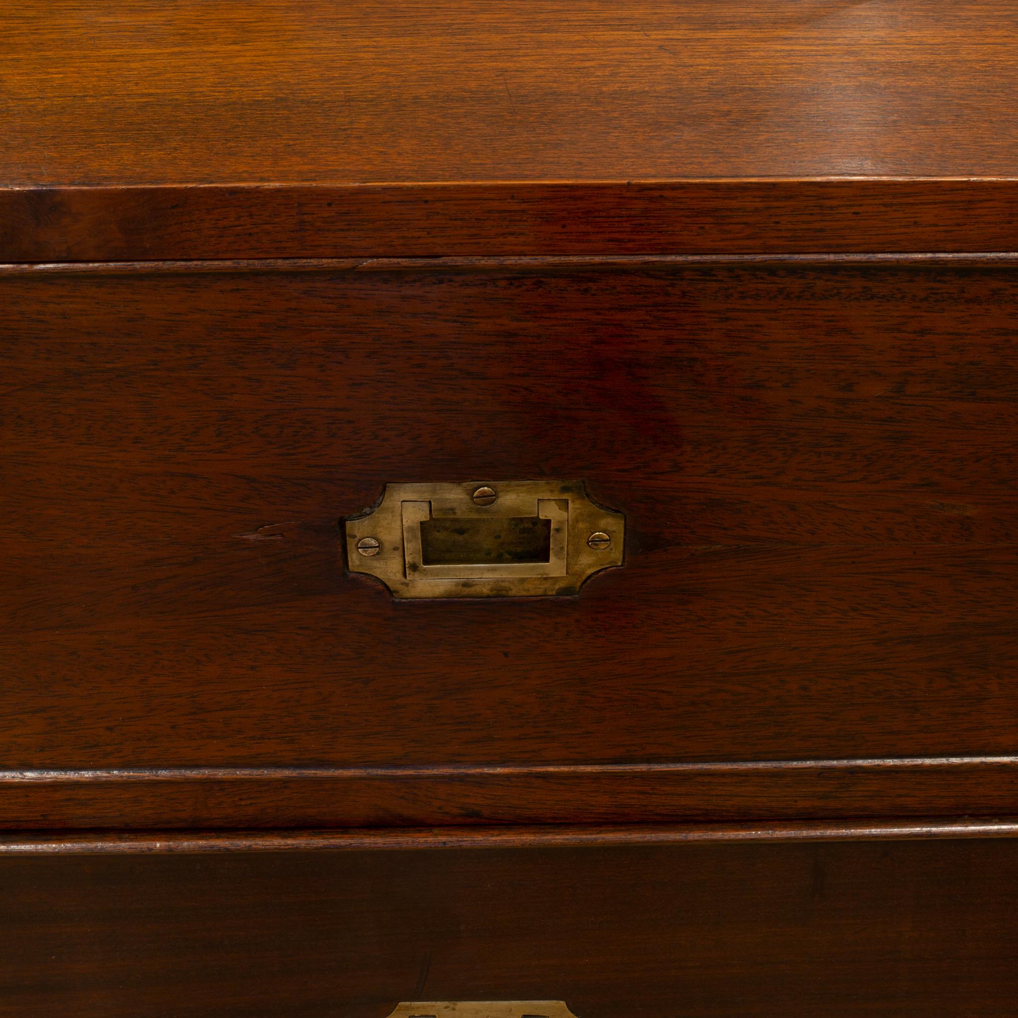 Mid-19th Century Mahogany and Brass Campaign Chest, circa 1850s 5