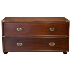 Mid-19th Century Mahogany and Brass Campaign Chest, circa 1850s