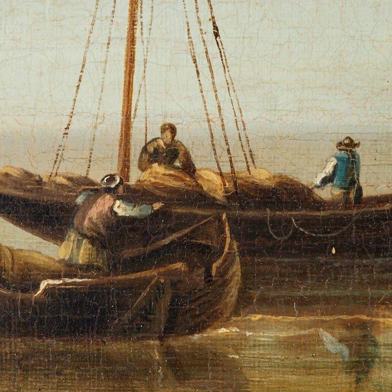Néo-grec Peinture à l'huile sur toile du milieu du 19ème siècle - paysage maritime Manner of Adolphus Knell en vente