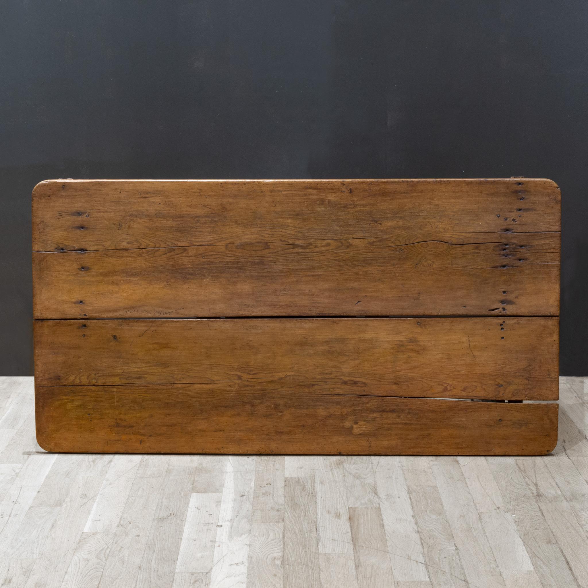 Rustic Mid 19th c. Primitive Mexican Mennonite Farmhouse Table c.1850