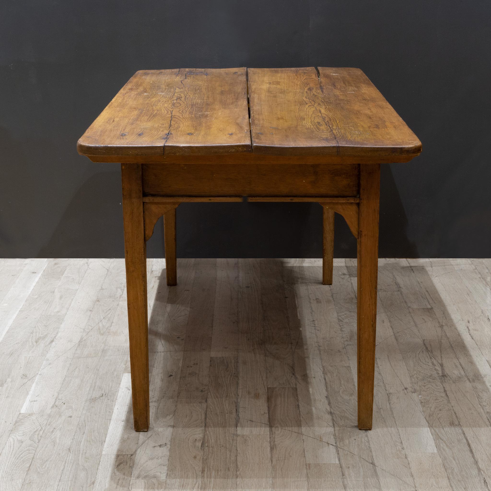 19th Century Mid 19th c. Primitive Mexican Mennonite Farmhouse Table c.1850