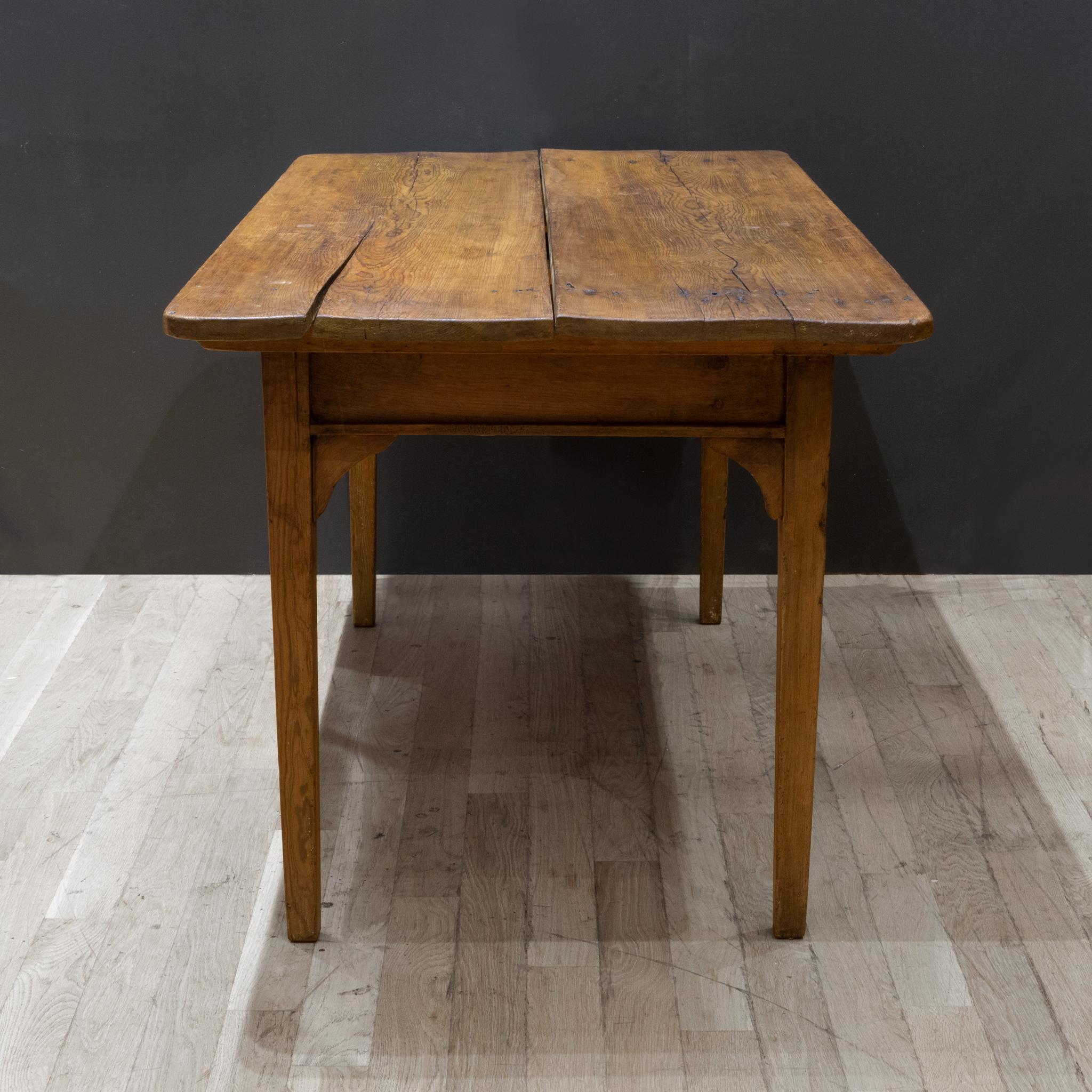 Wood Mid 19th c. Primitive Mexican Mennonite Farmhouse Table c.1850