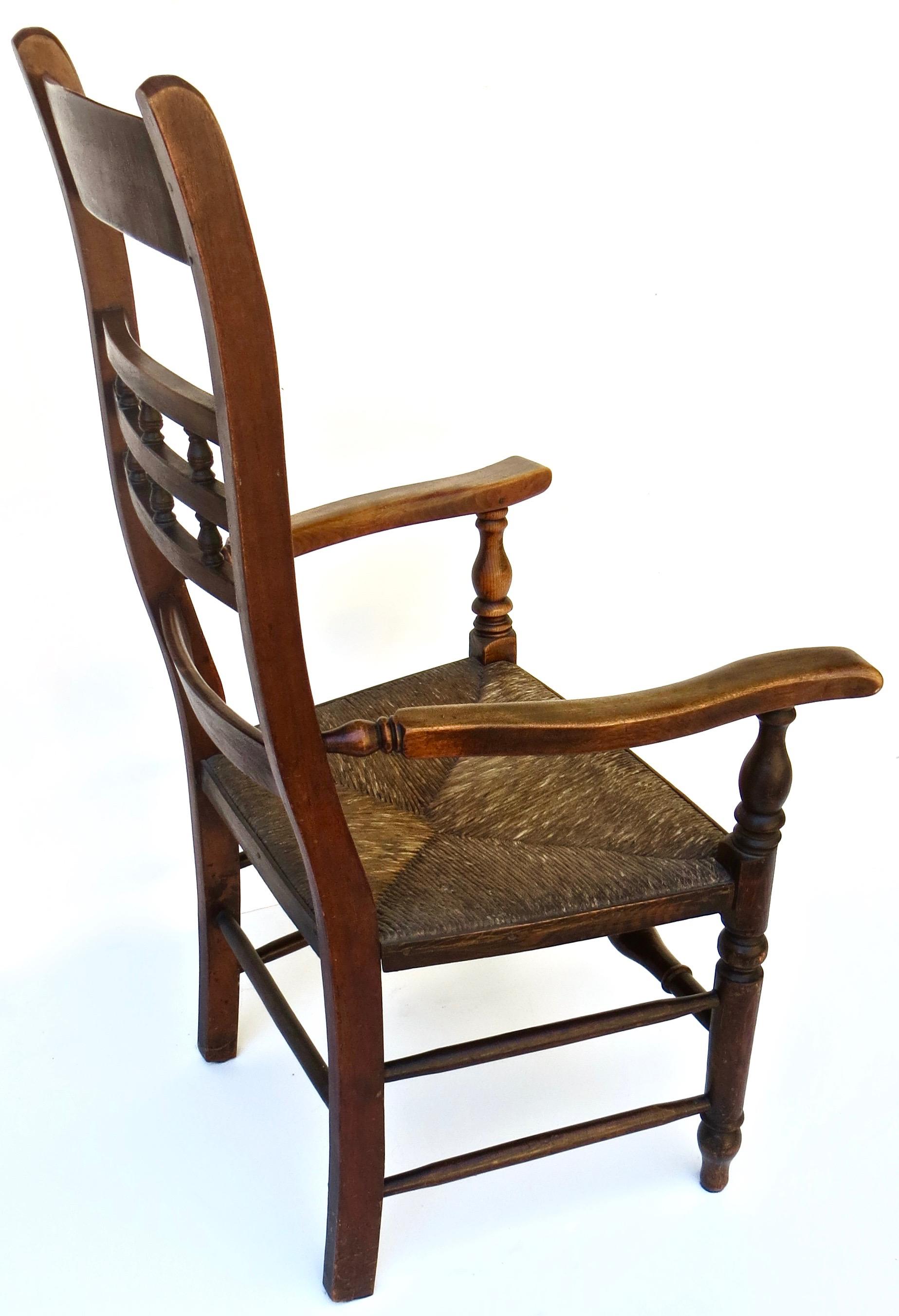 ladder back chair with rush seat