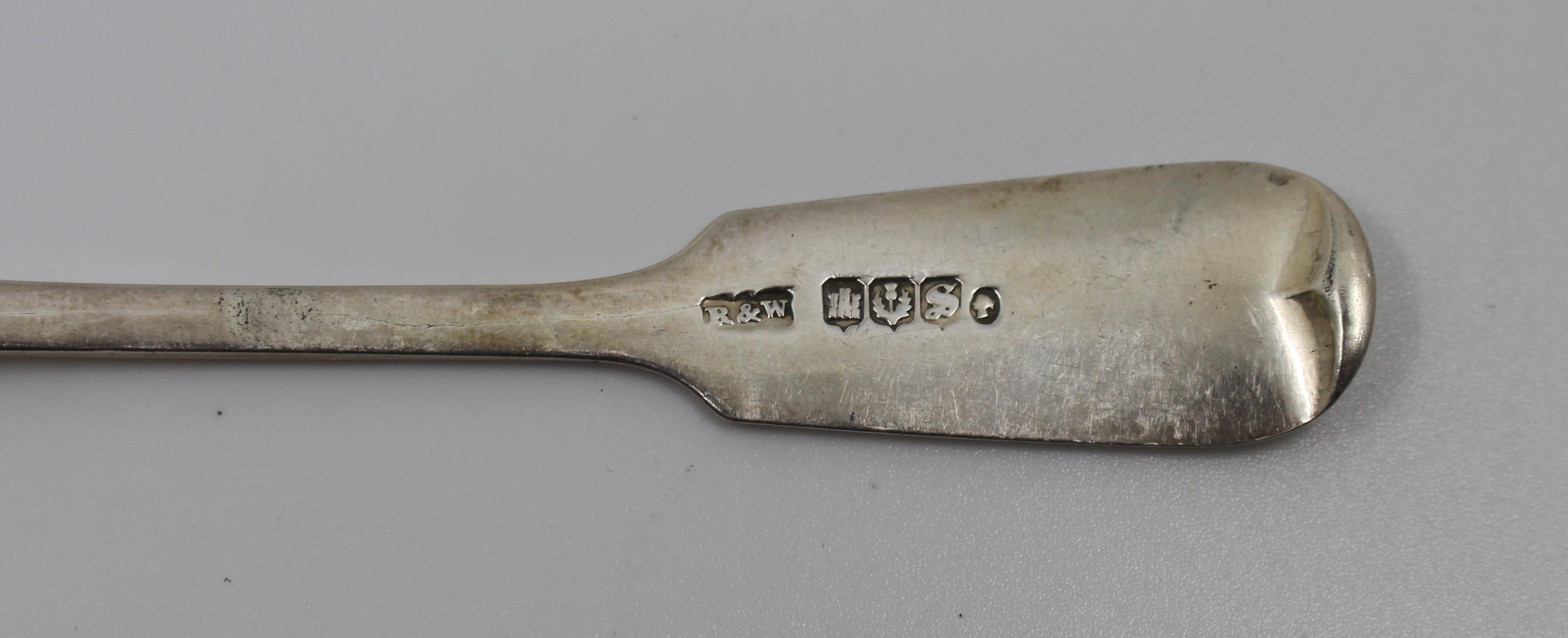 Mid-19th Century Set of 6 Victorian Sold Silver Spoons Edinburgh, 1849 4