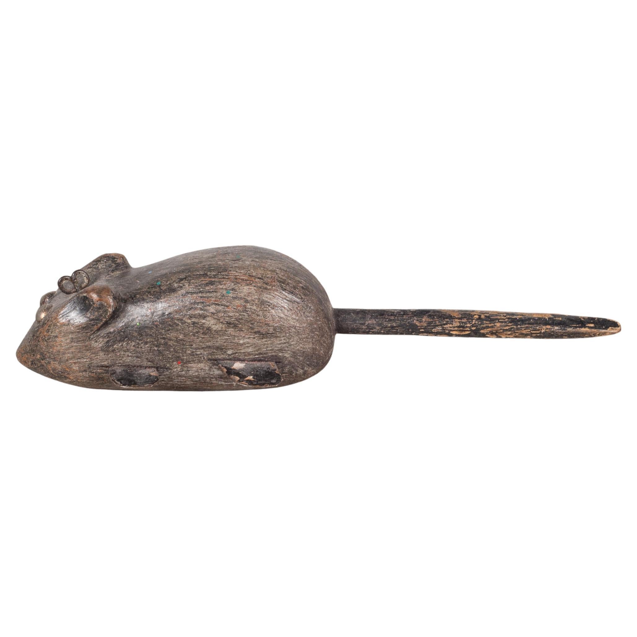 Mid-19th C. Wooden Rat Ice Fishing Lure C.1850