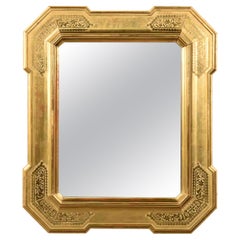 Mid 19th Cent Italian Gilded Garibaldina orCabaret Mirror with Carved Decoration